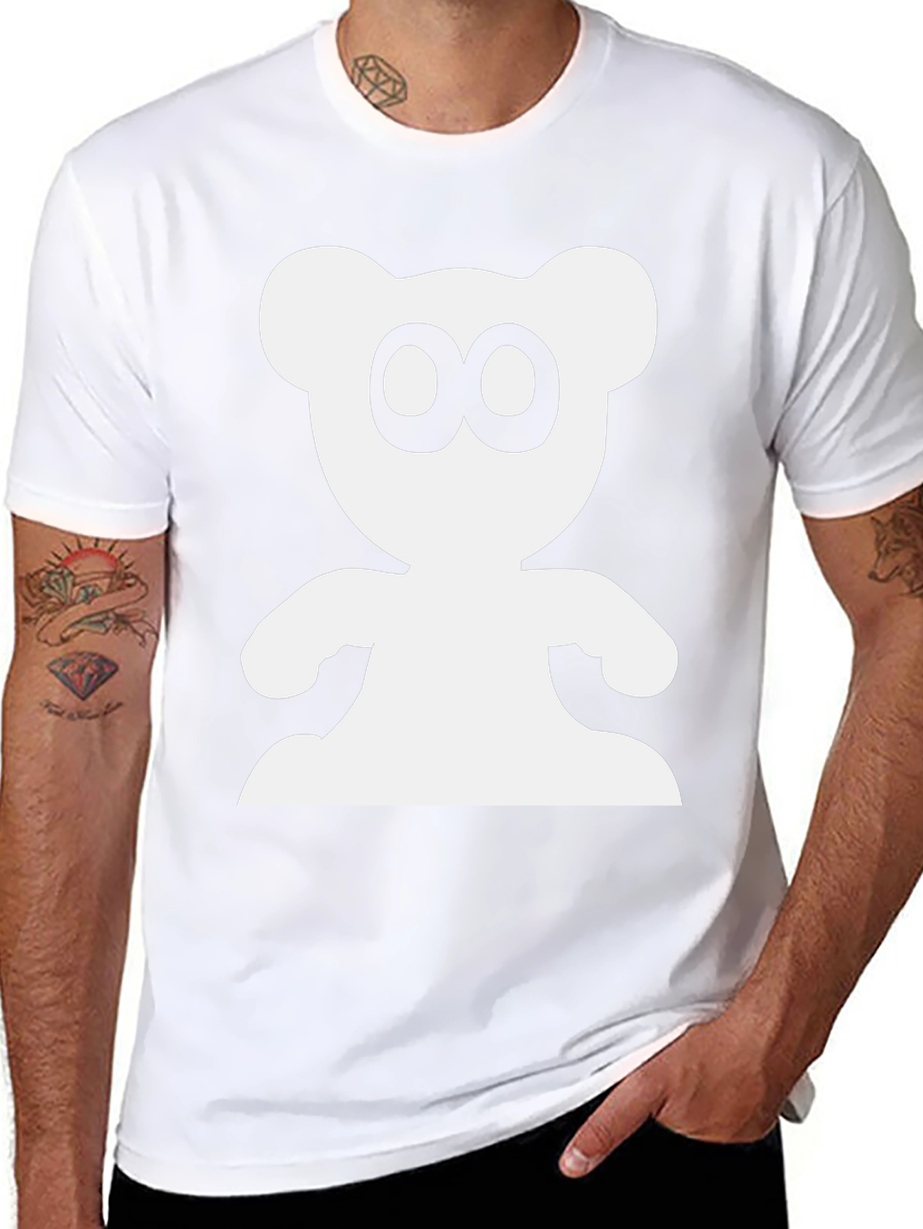 Cute Bear Graphic Black T-Shirt