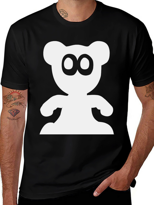Cute Bear Graphic Black T-Shirt