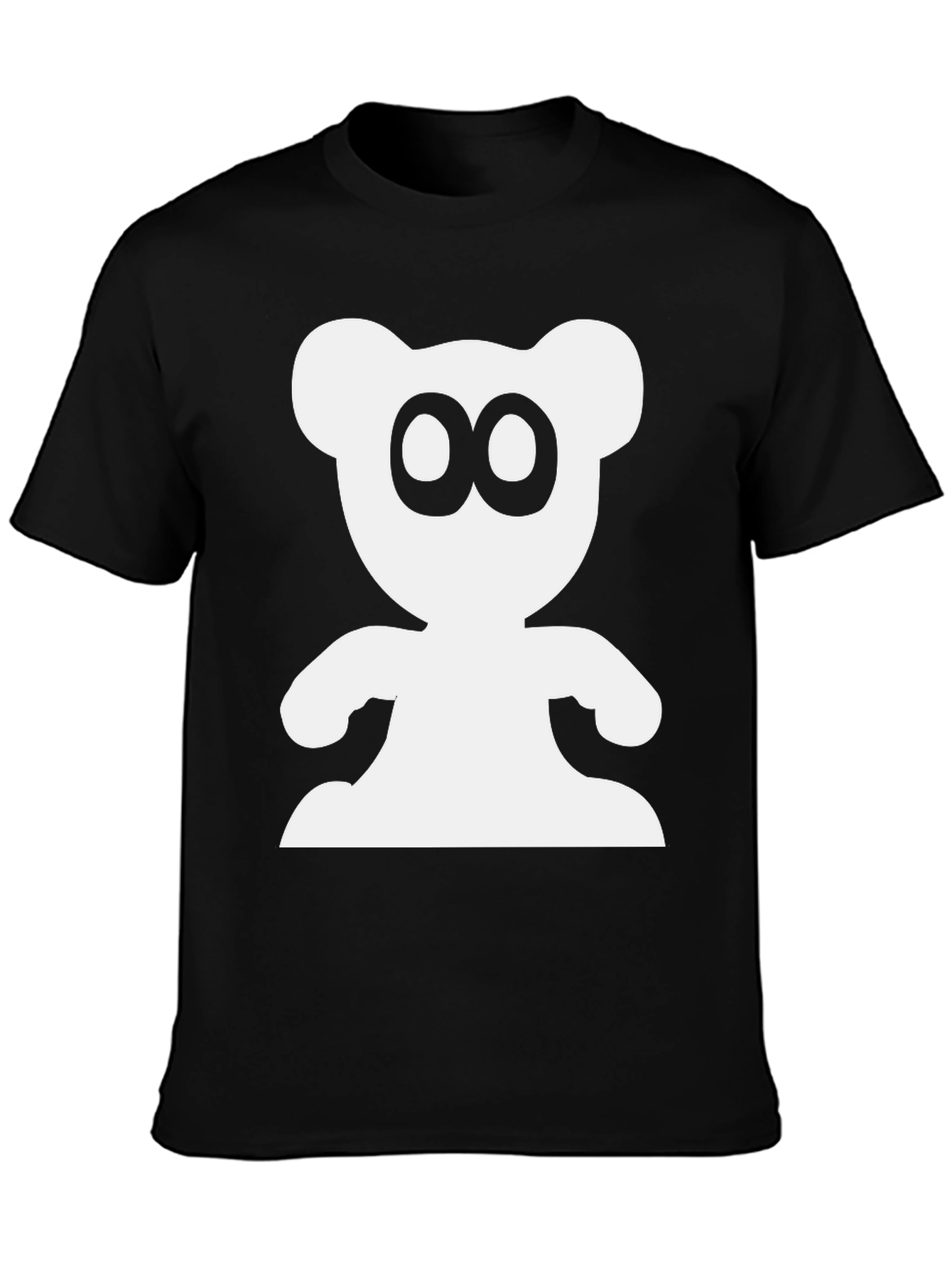 Cute Bear Graphic Black T-Shirt