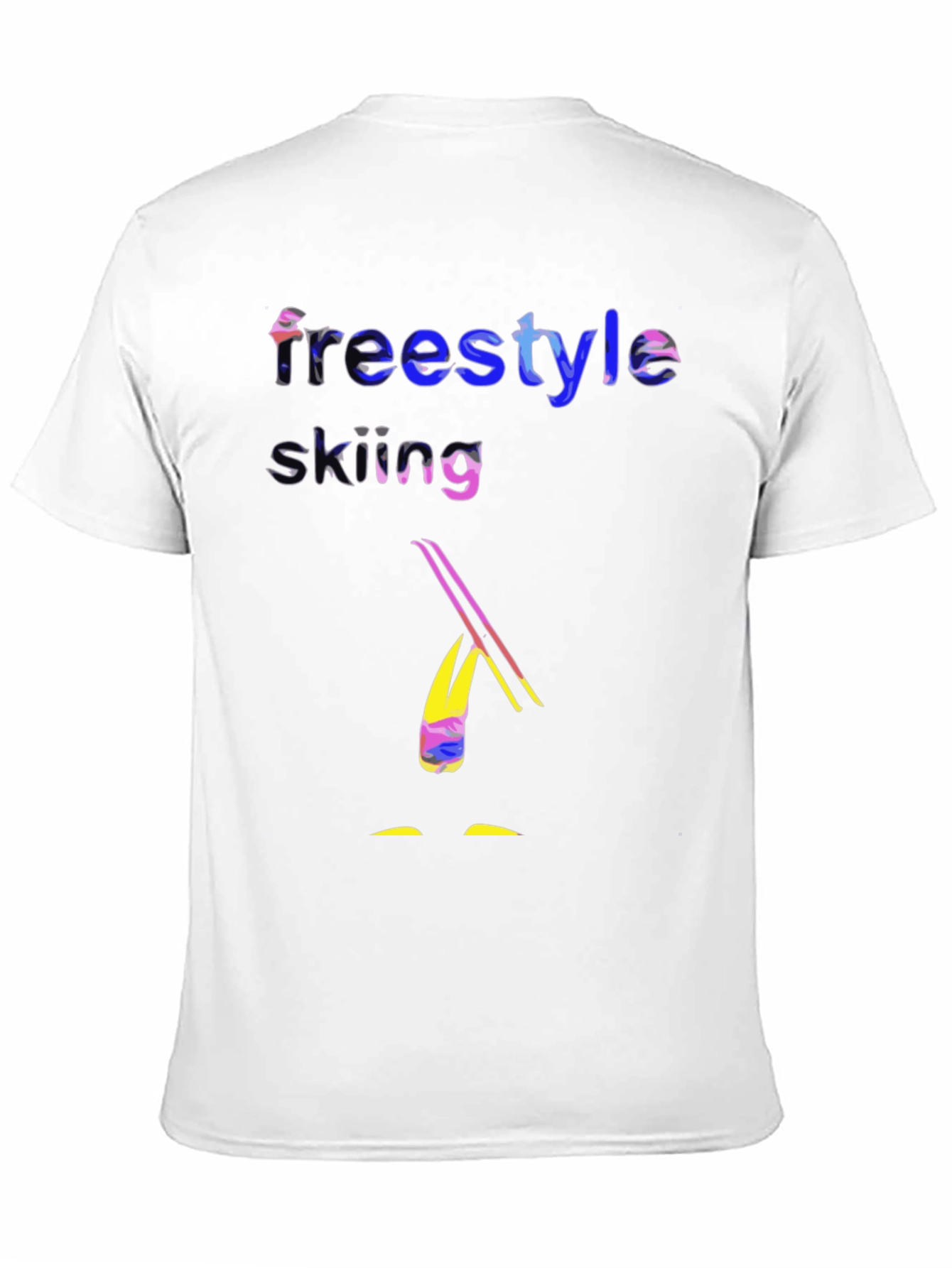 Freestyle Skiing Graphic Tee - Black Cotton T-Shirt