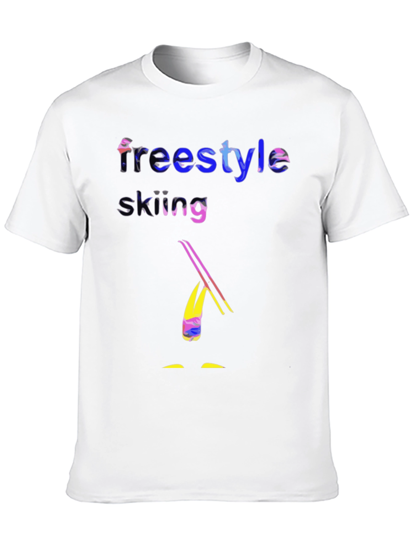 Freestyle Skiing Graphic Tee - Black Cotton T-Shirt