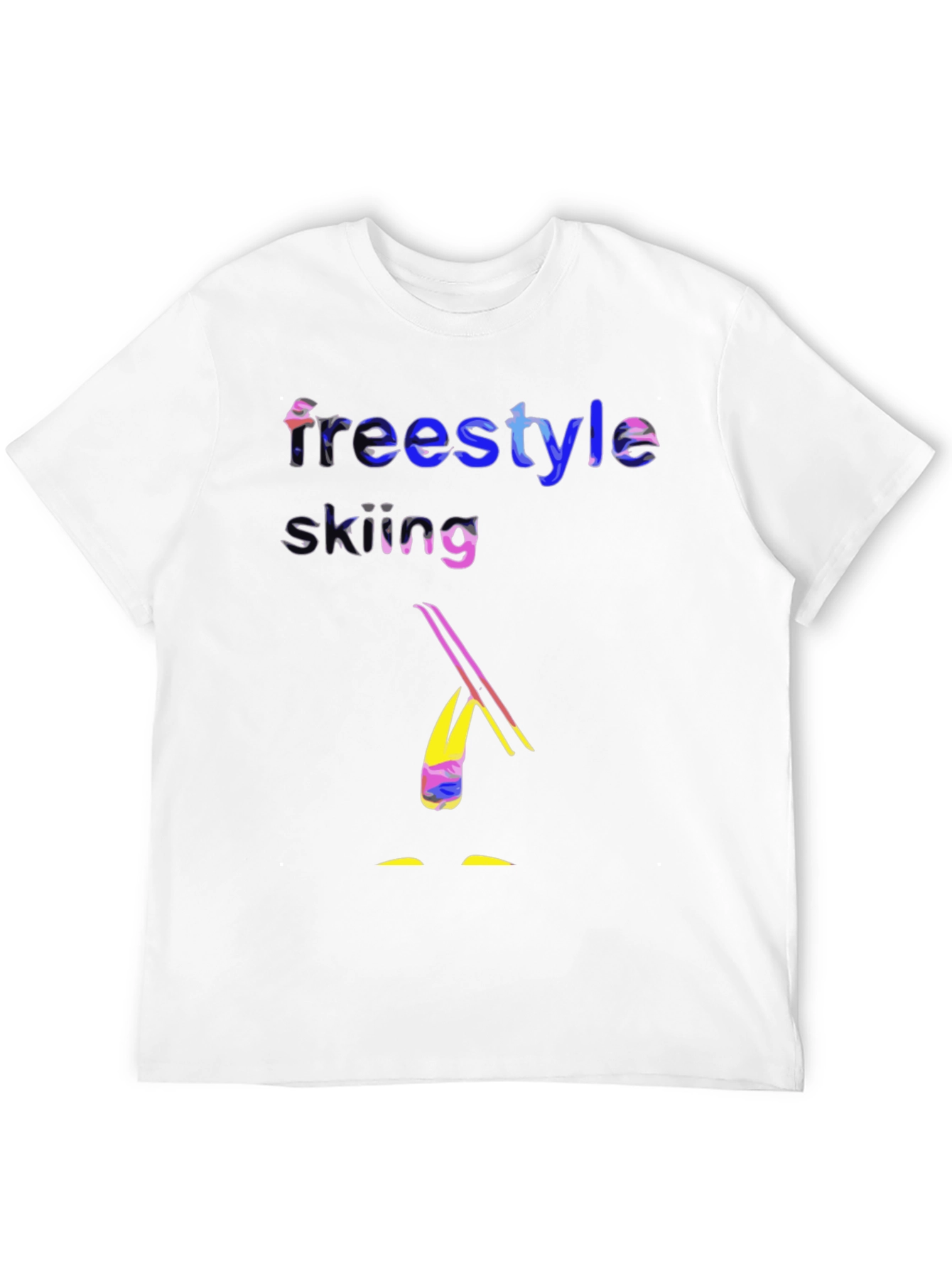 Freestyle Skiing Graphic Tee - Black Cotton T-Shirt