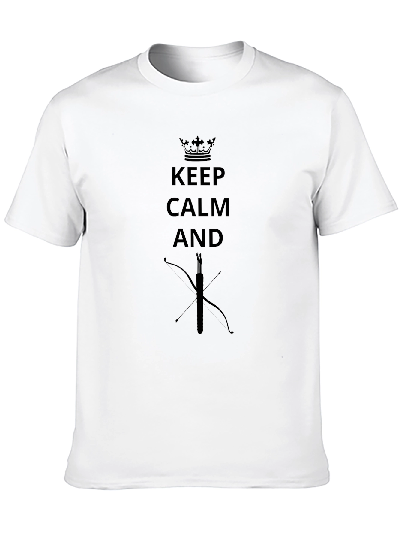 Keep Calm Archery Bow and Arrow Graphic T-Shirt