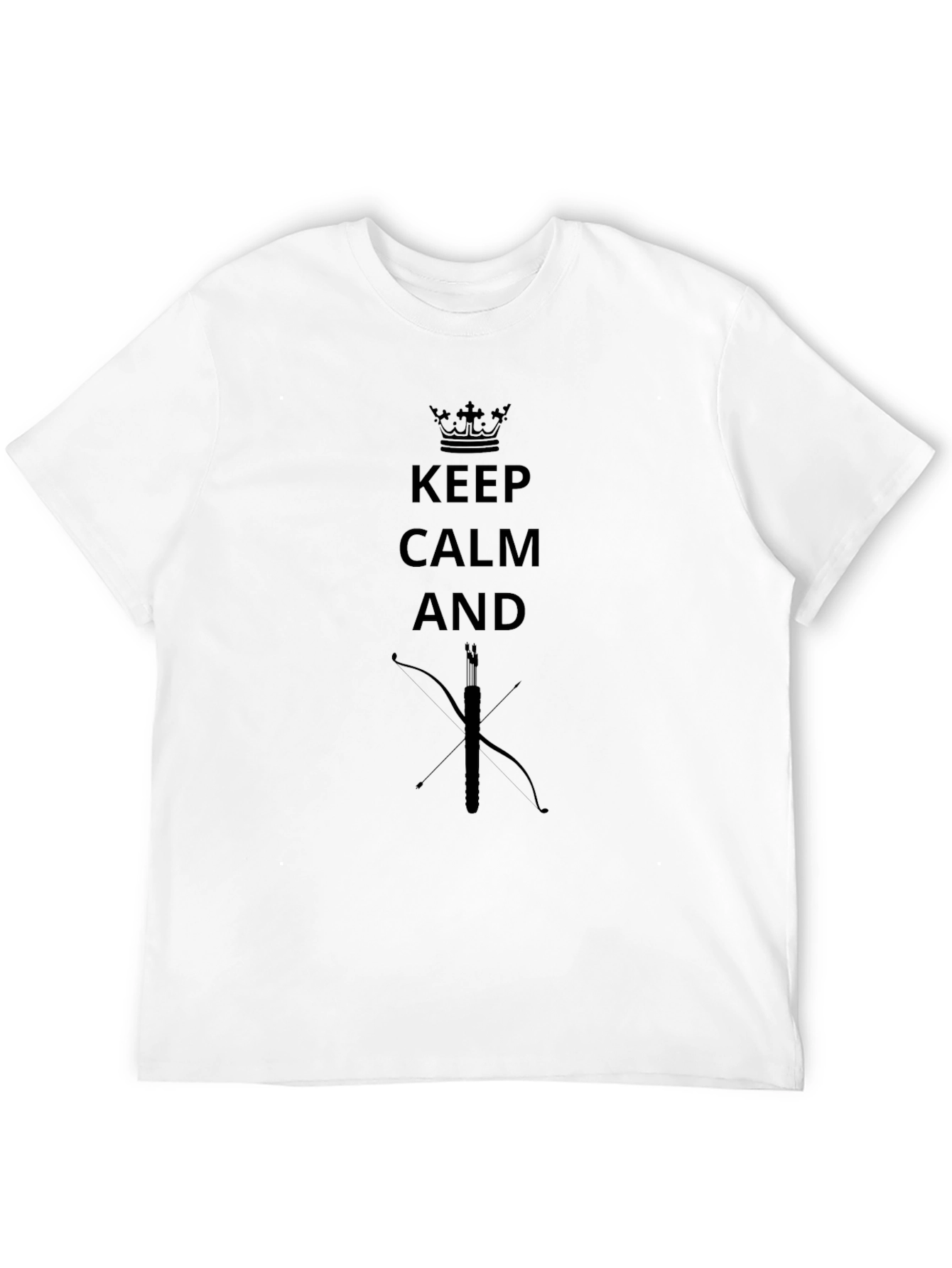 Keep Calm Archery Bow and Arrow Graphic T-Shirt