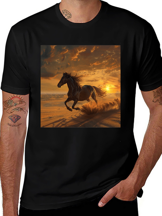 Horse Sunset Graphic T-Shirt