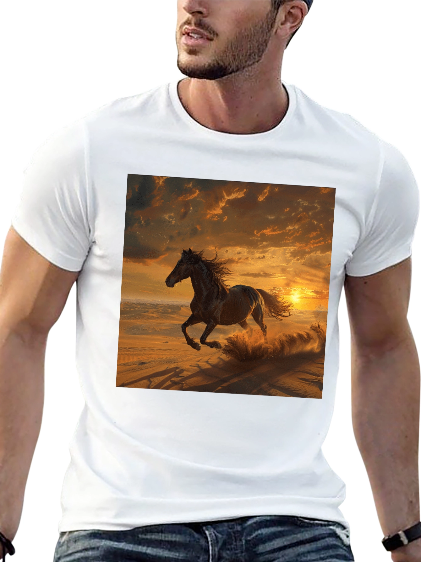 Horse Sunset Graphic T-Shirt