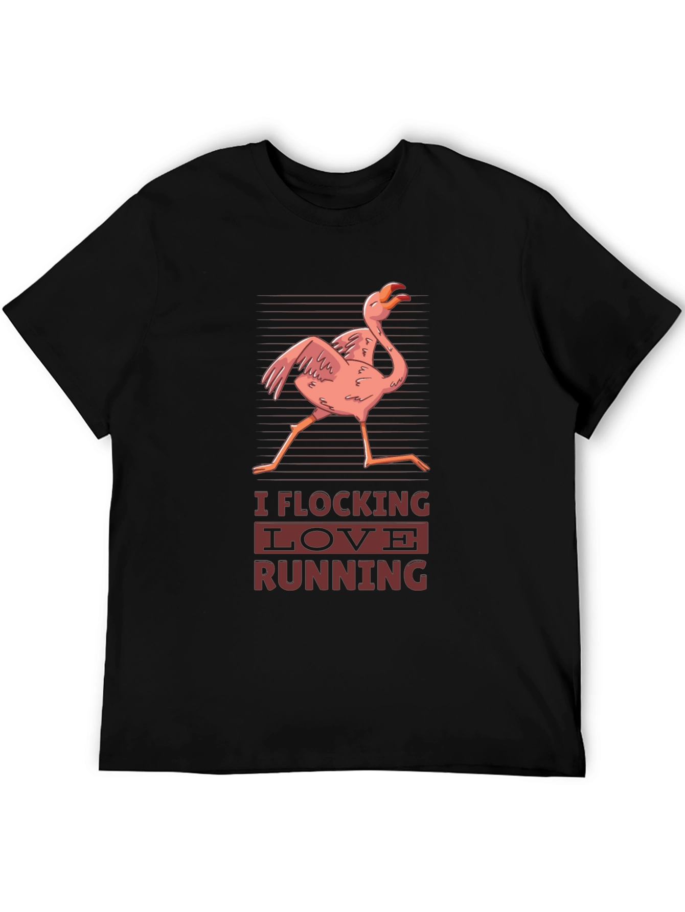 I Flocking Love Running T-Shirt Flamingo Design