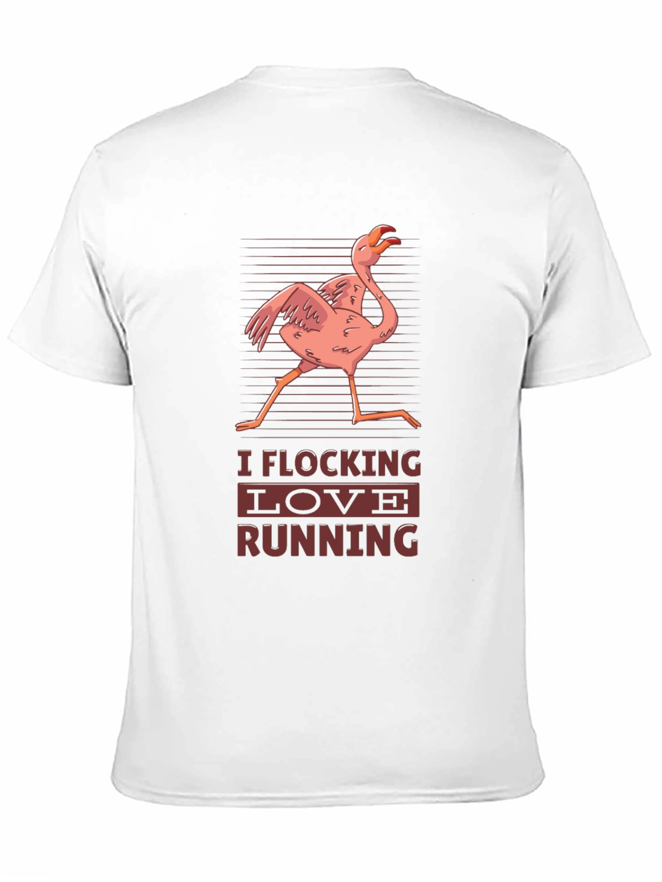 I Flocking Love Running T-Shirt Flamingo Design