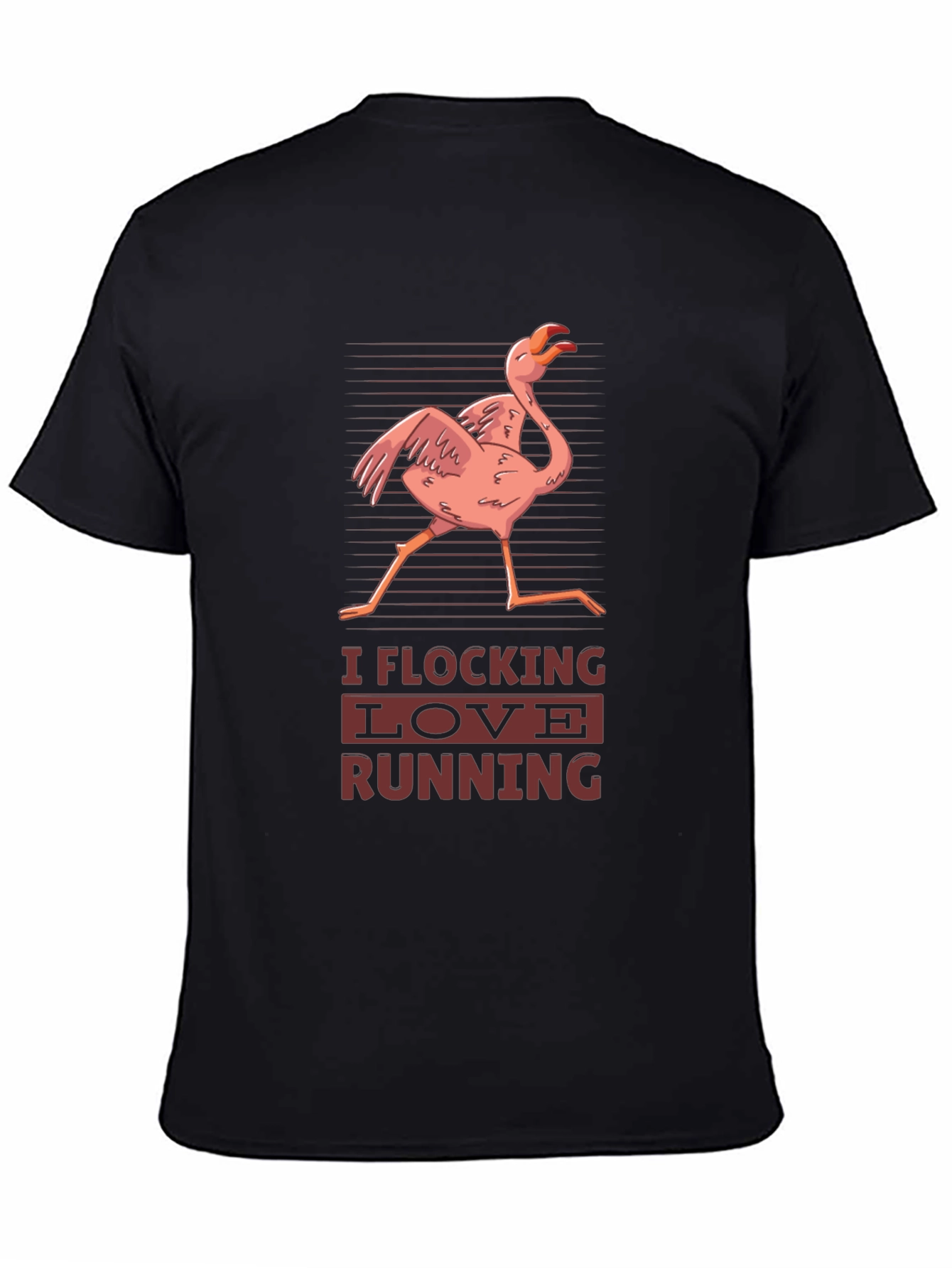 I Flocking Love Running T-Shirt Flamingo Design