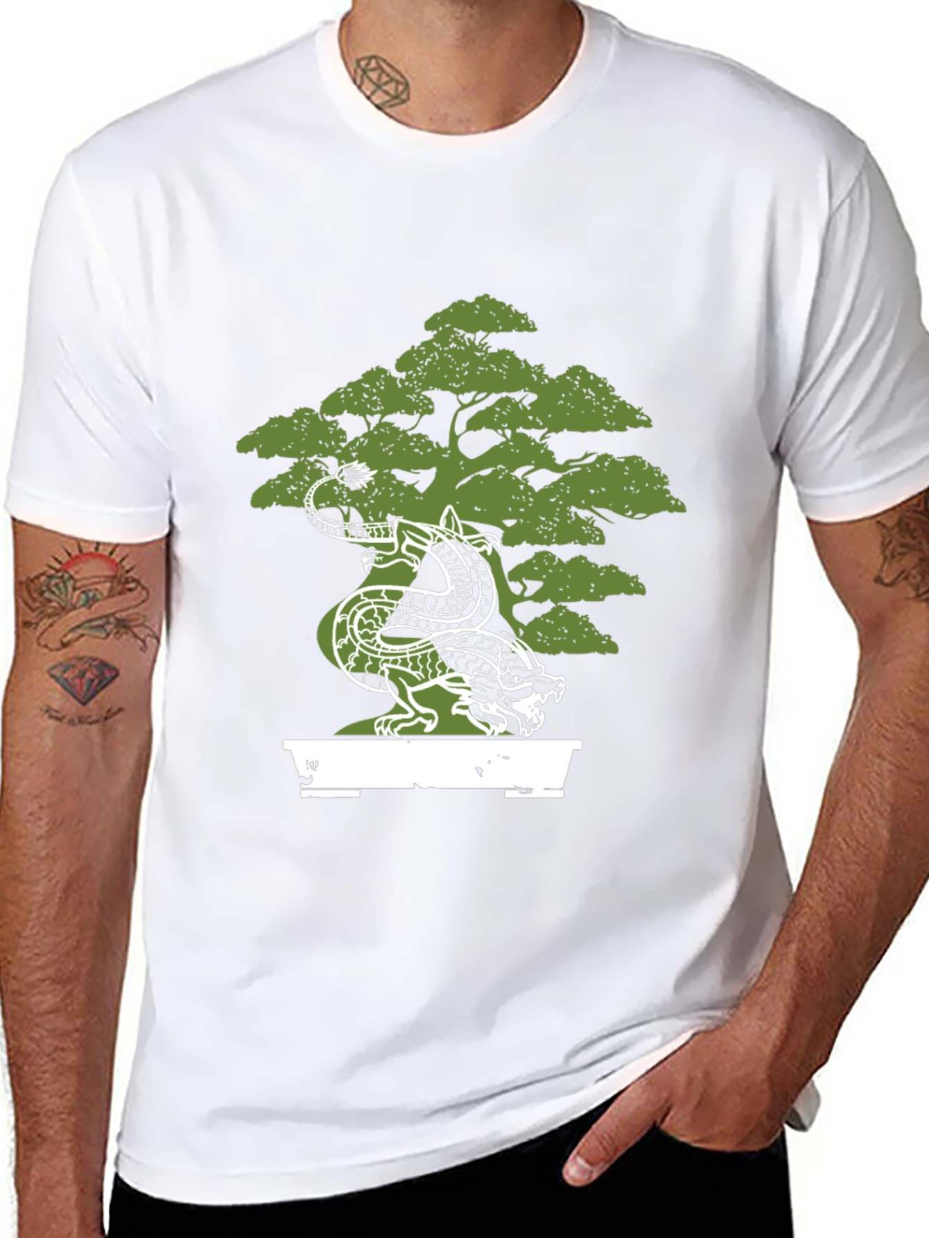 Dragon Bonsai Black T-Shirt - Unique Design