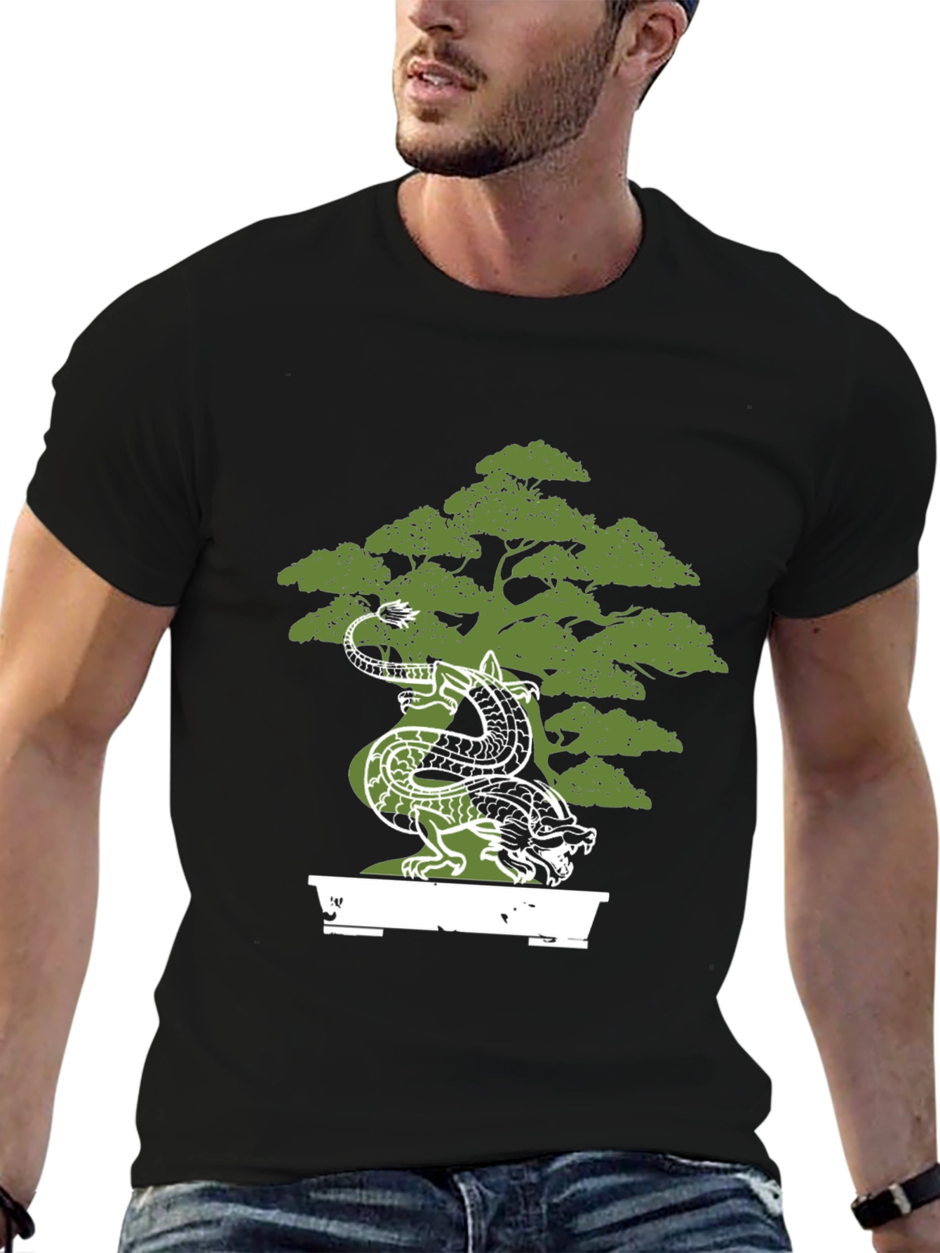 Dragon Bonsai Black T-Shirt - Unique Design