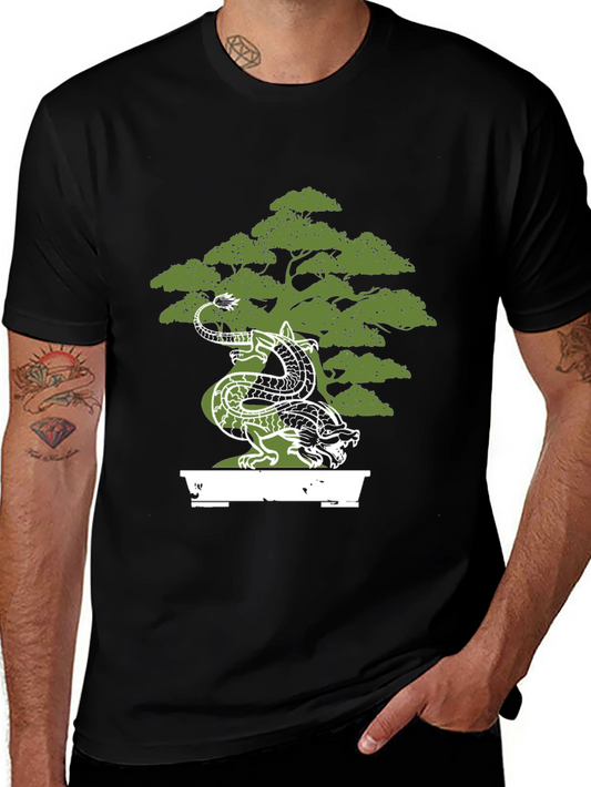 Dragon Bonsai Black T-Shirt - Unique Design