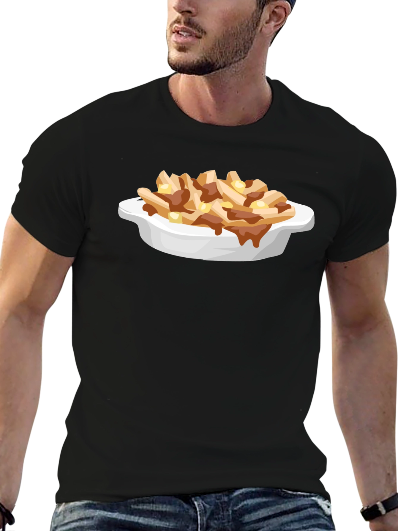 Poutine Graphic Tee - Unisex Black T-Shirt