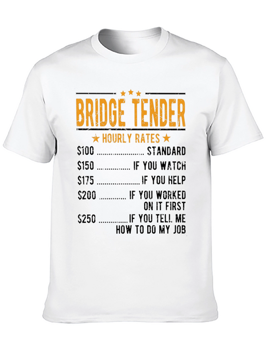 Bridge Tender Hourly Rates Black Graphic T-Shirt