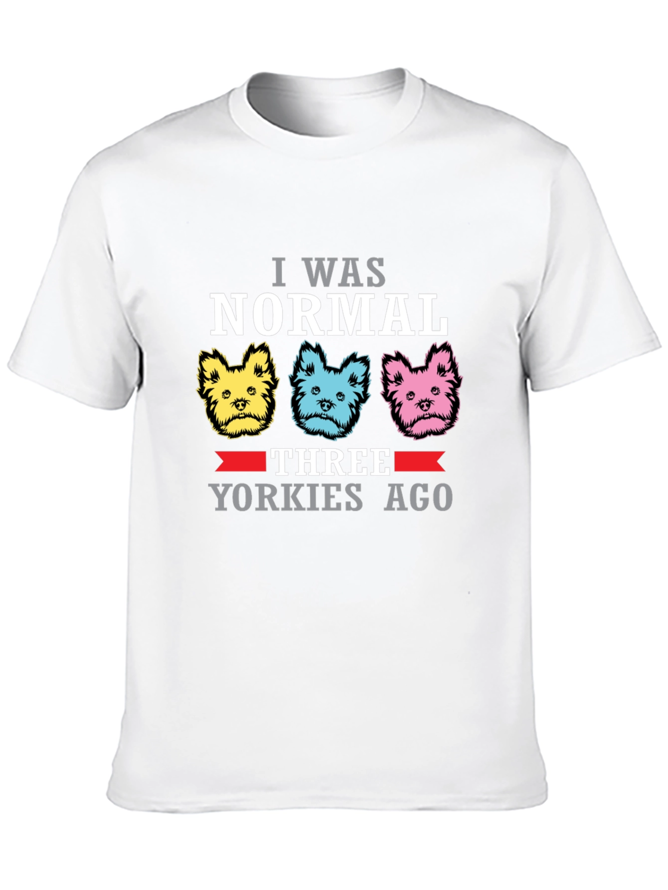 Normal Three Yorkies Ago Black T-Shirt