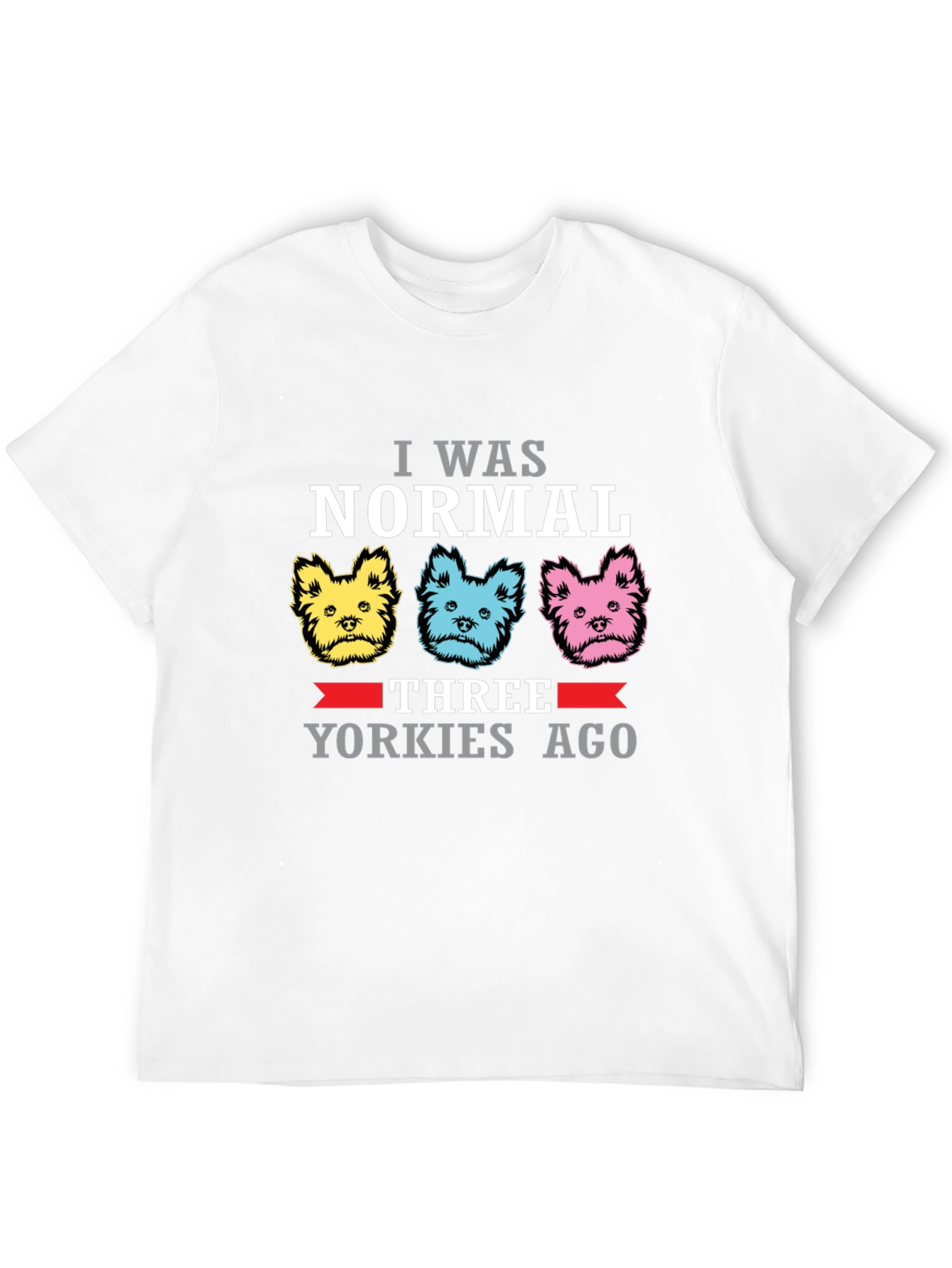 Normal Three Yorkies Ago Black T-Shirt