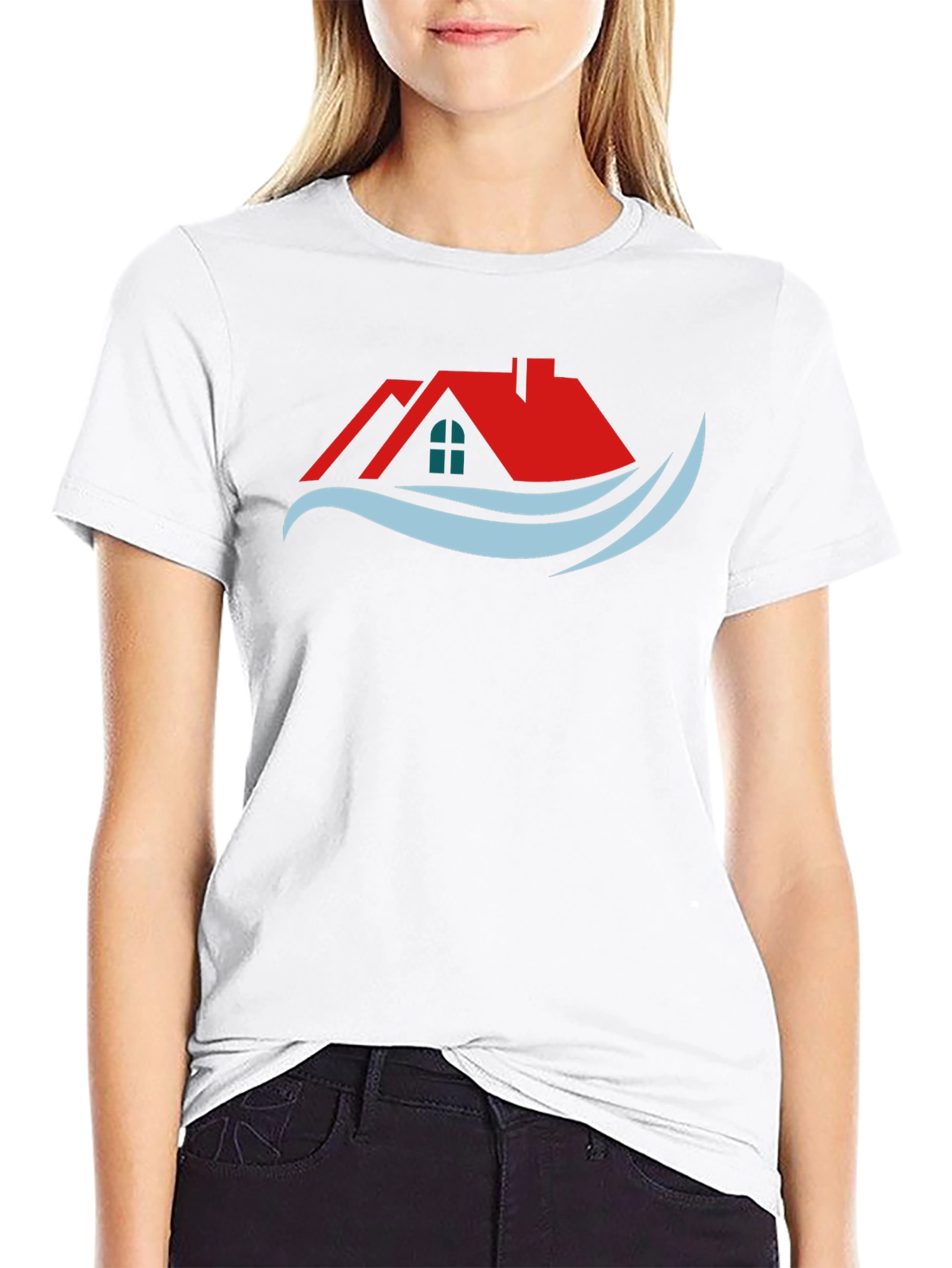 Home & Wave Graphic Tee - Stylish Black T-Shirt