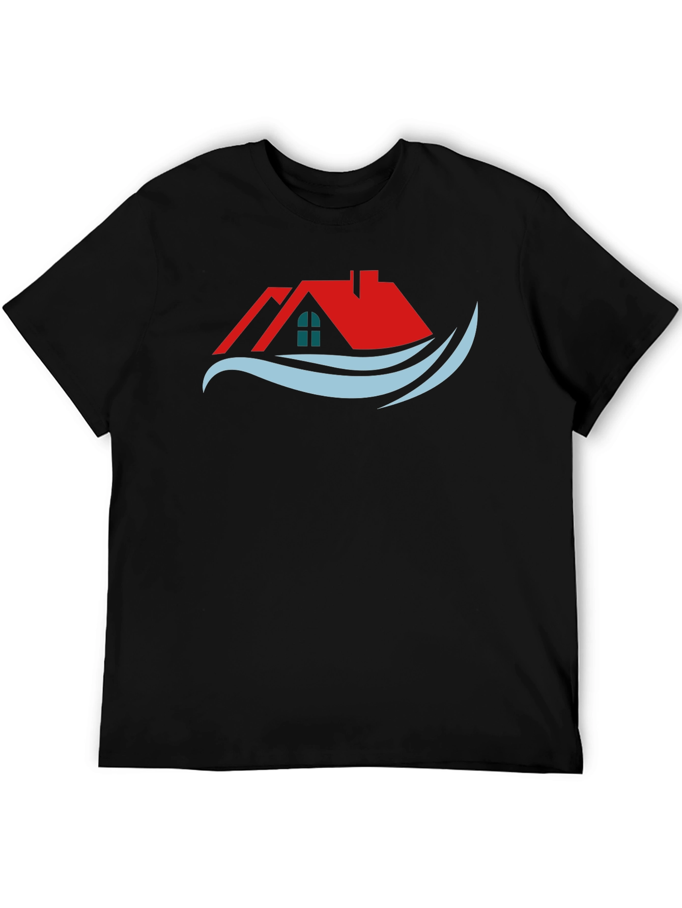 Home & Wave Graphic Tee - Stylish Black T-Shirt