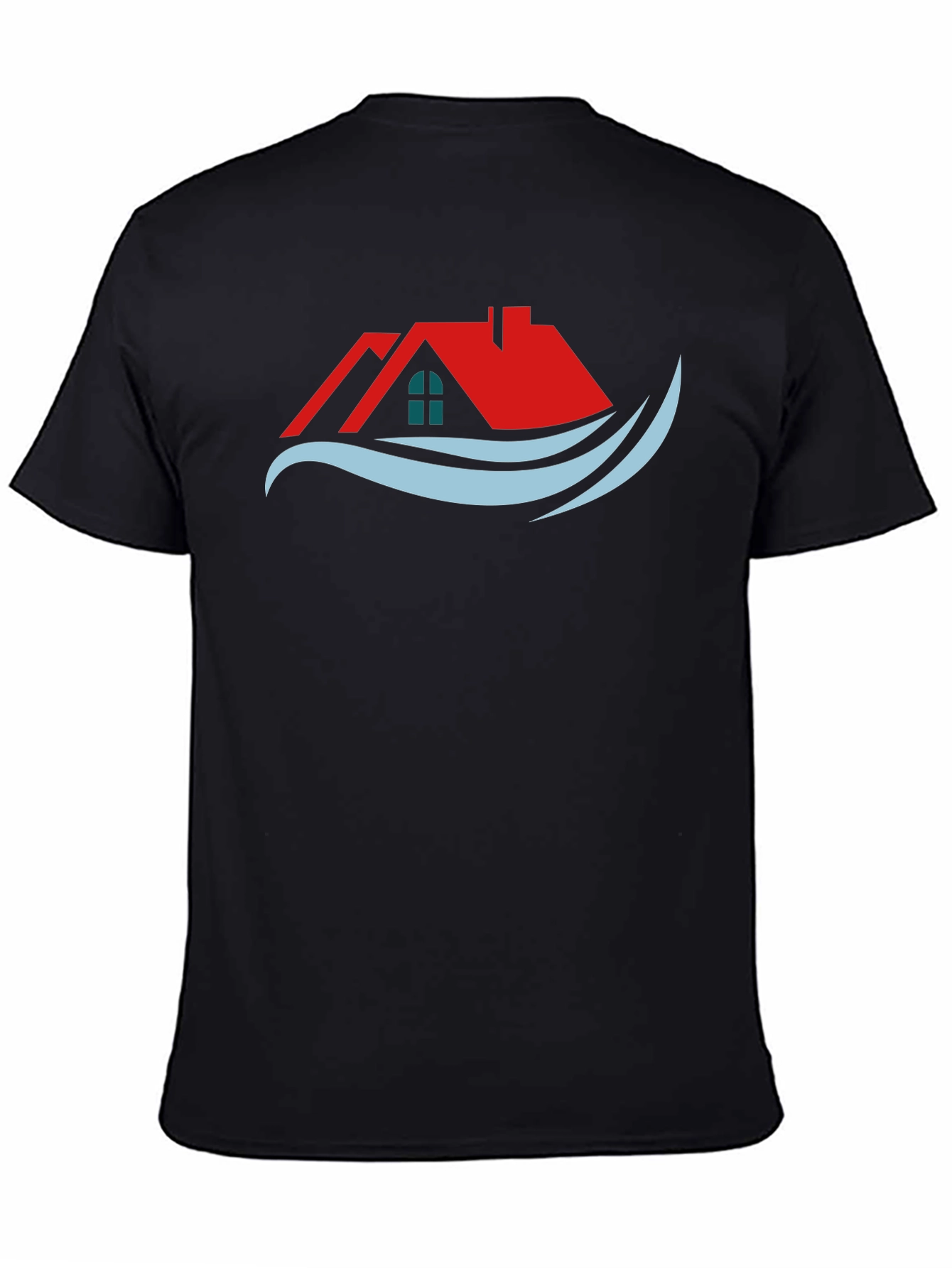 Home & Wave Graphic Tee - Stylish Black T-Shirt