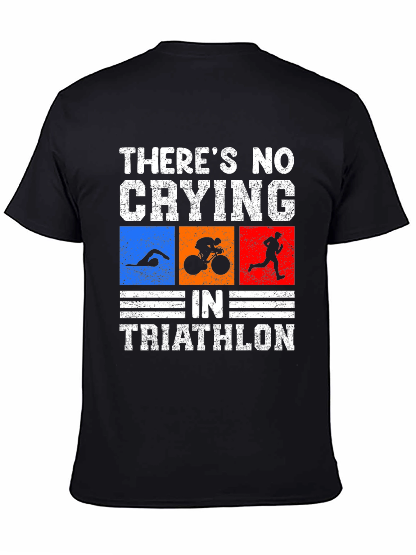 Triathlon T-Shirt: No Crying Funny Triathlete Tee