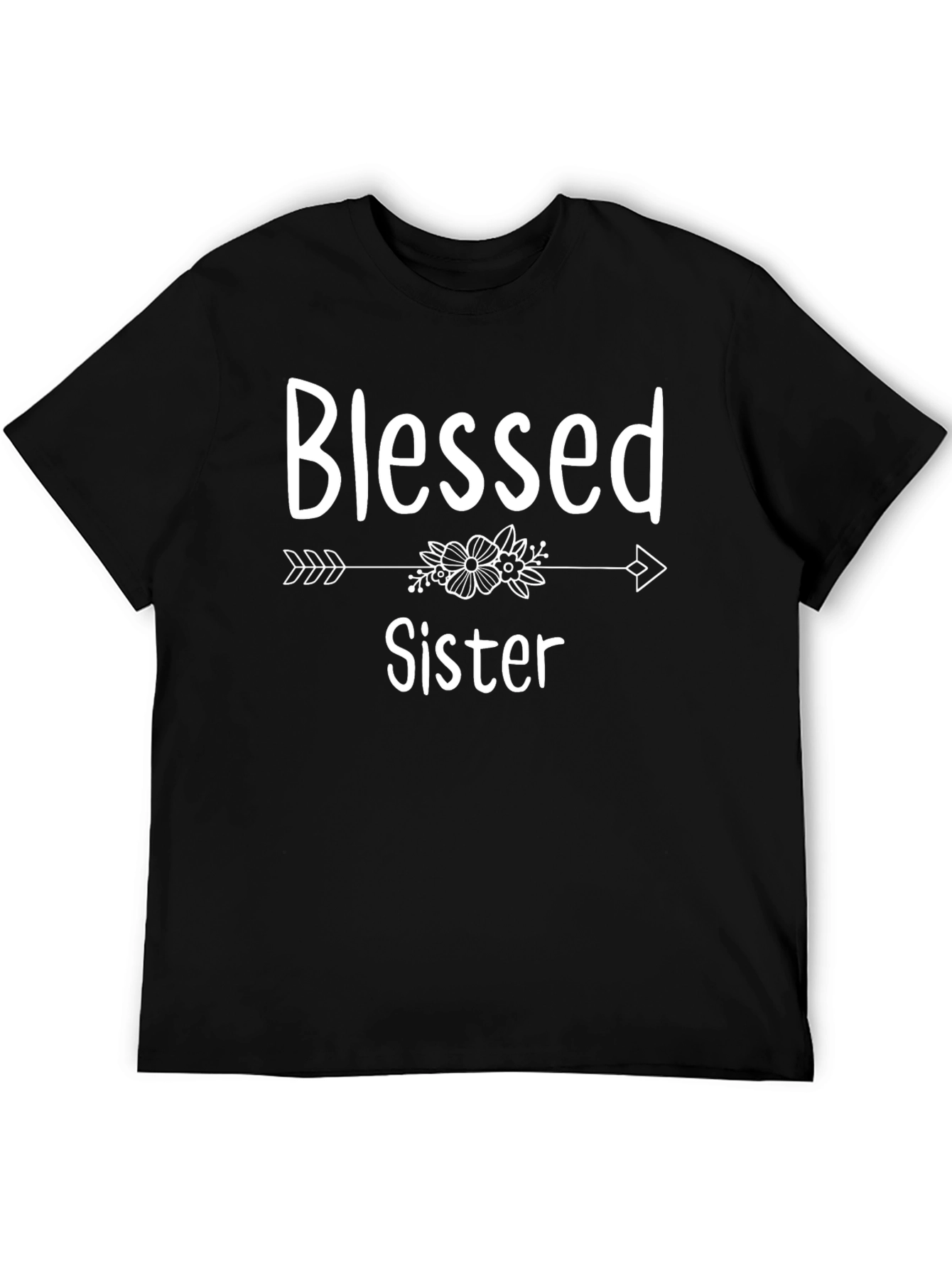 Blessed Sister Graphic Tee - Black Cotton T-Shirt