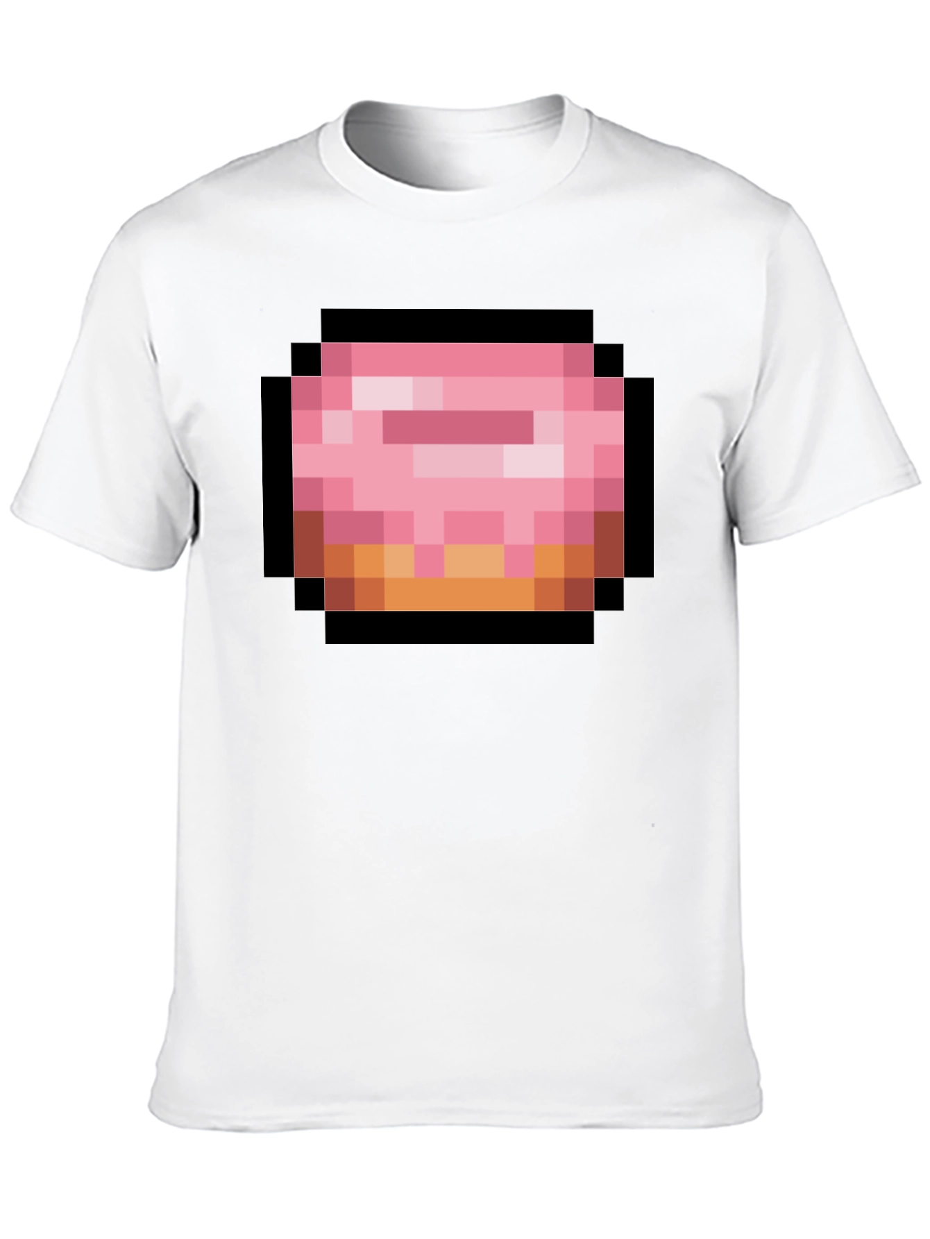 Pixel Donut Graphic T-Shirt - Black Cotton Tee