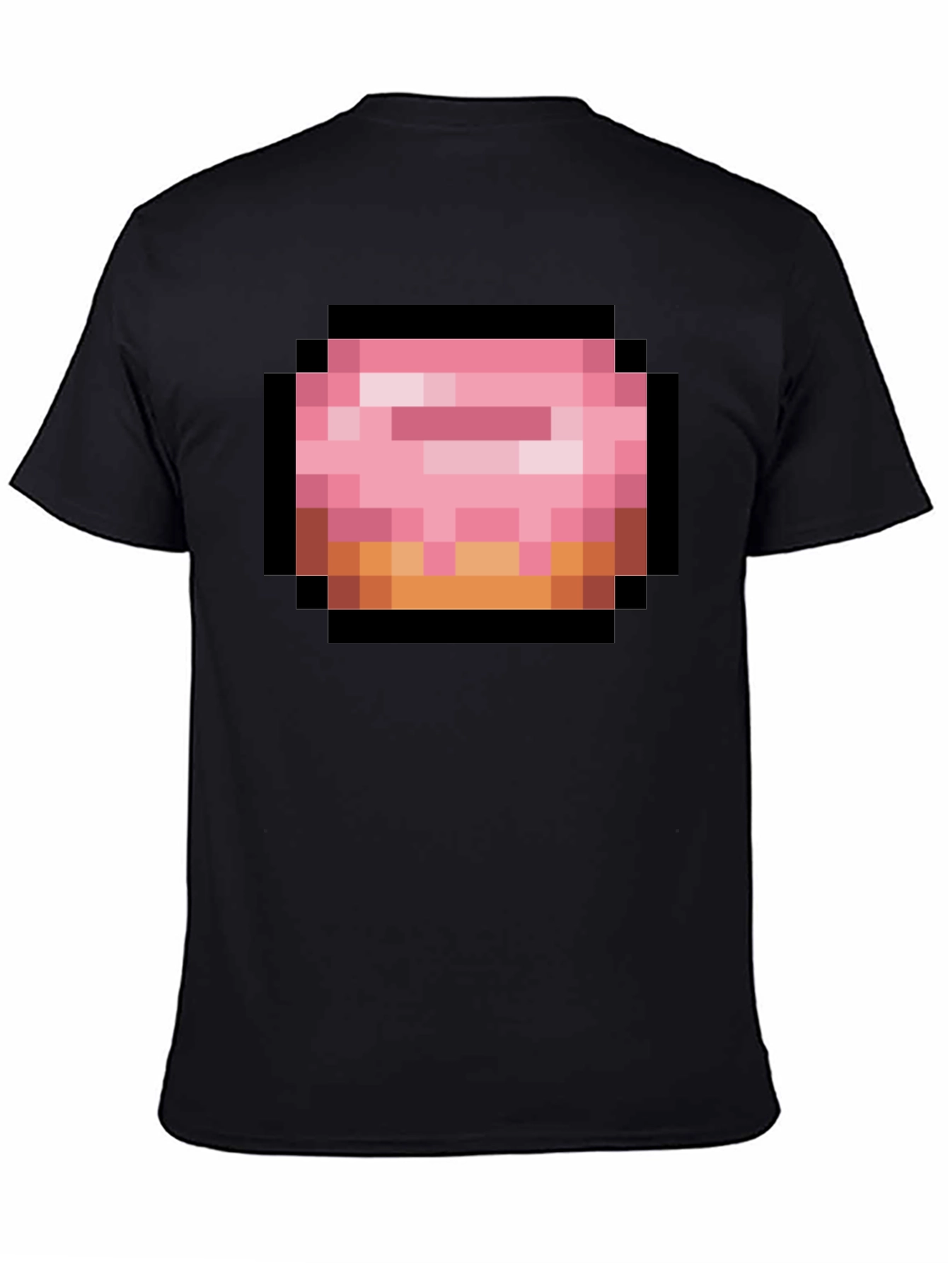 Pixel Donut Graphic T-Shirt - Black Cotton Tee