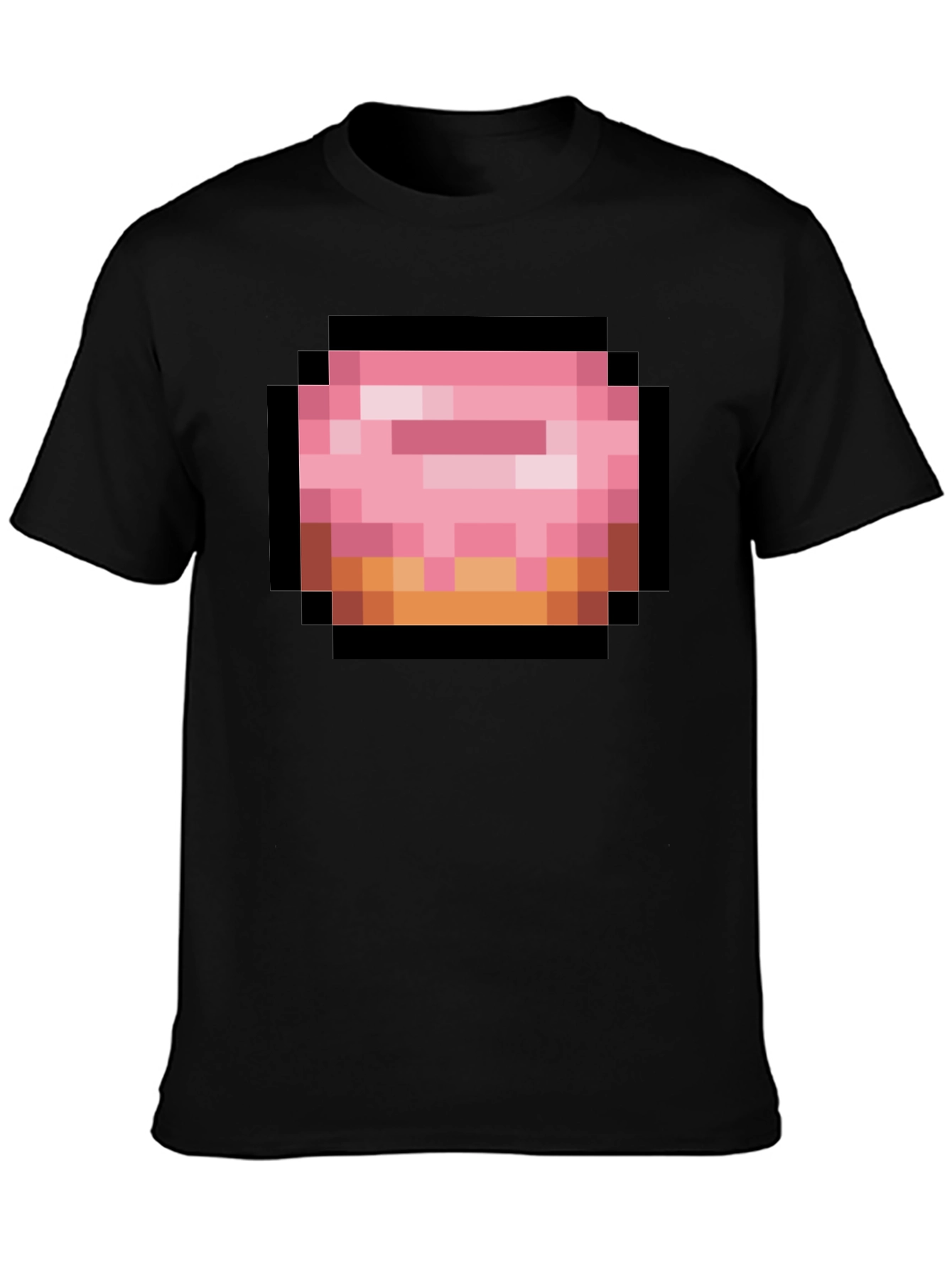 Pixel Donut Graphic T-Shirt - Black Cotton Tee