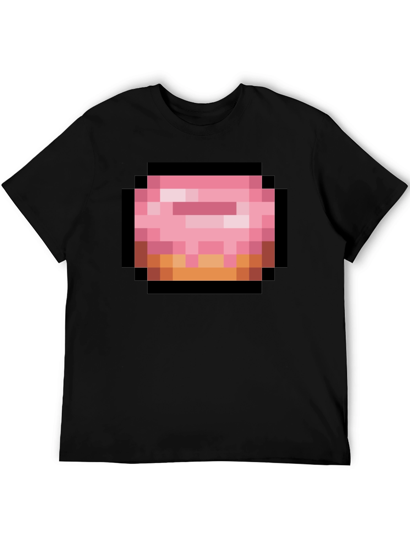 Pixel Donut Graphic T-Shirt - Black Cotton Tee