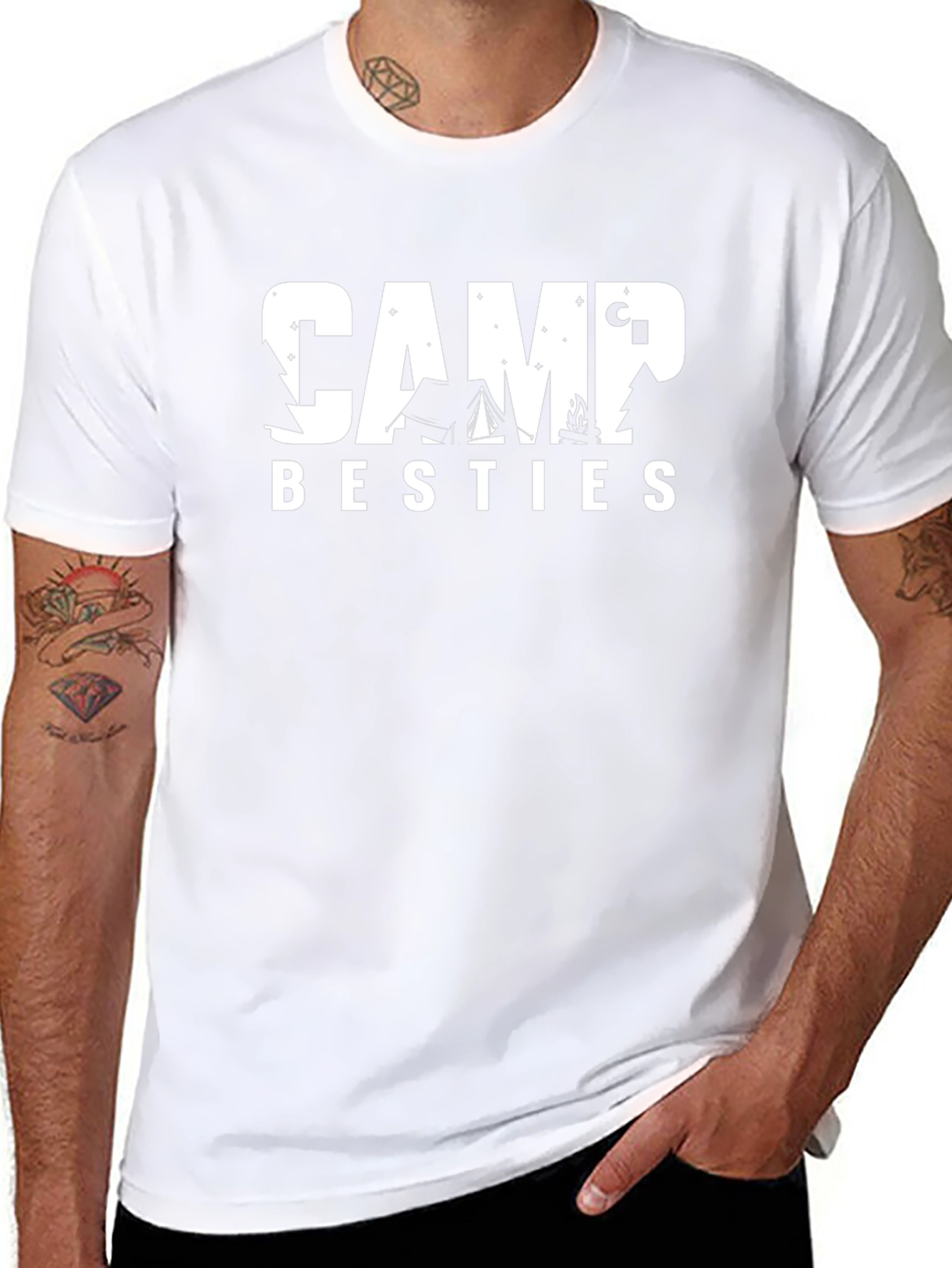 Camp Besties Graphic Tee - Black Camping Shirt