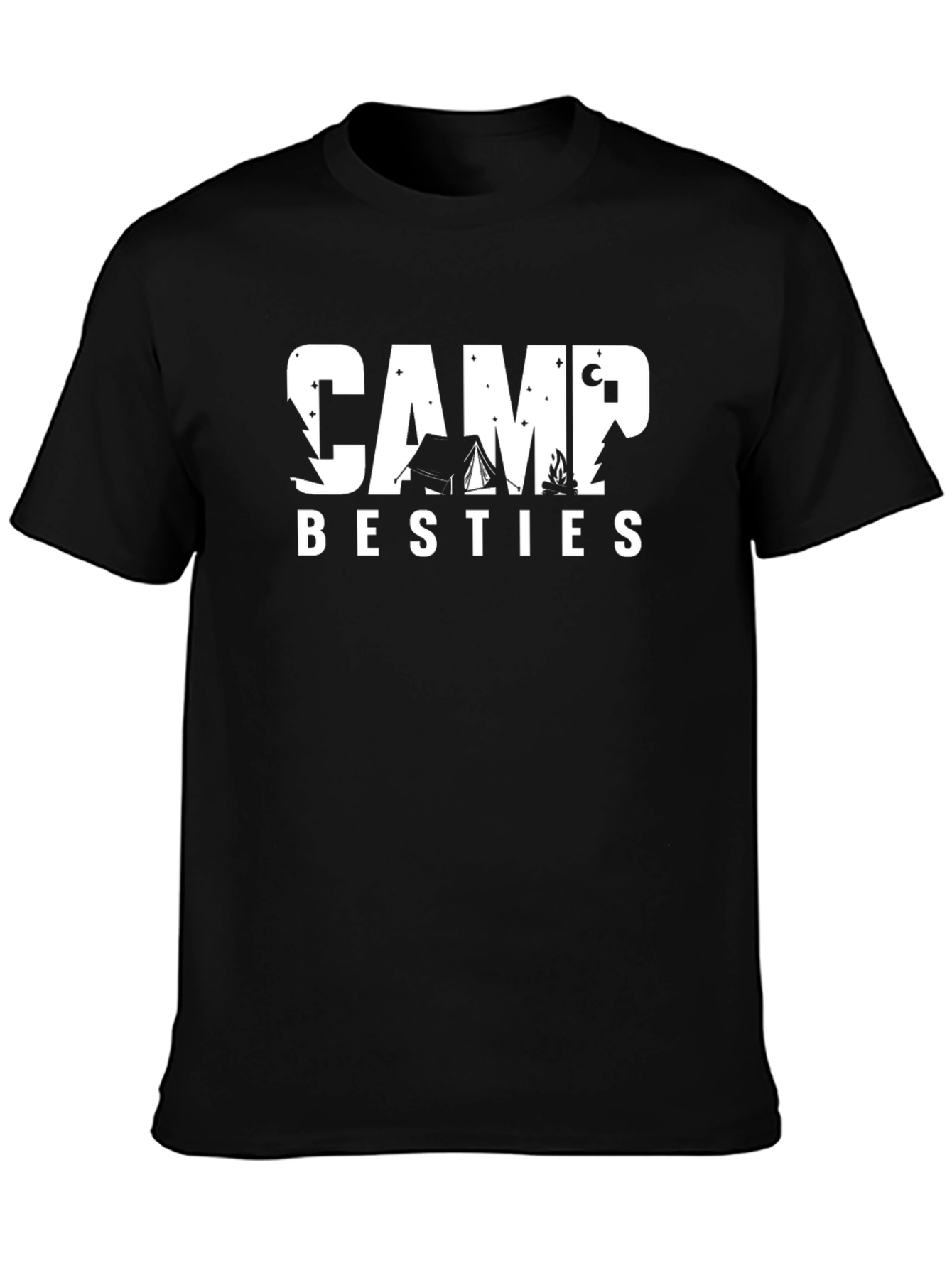 Camp Besties Graphic Tee - Black Camping Shirt