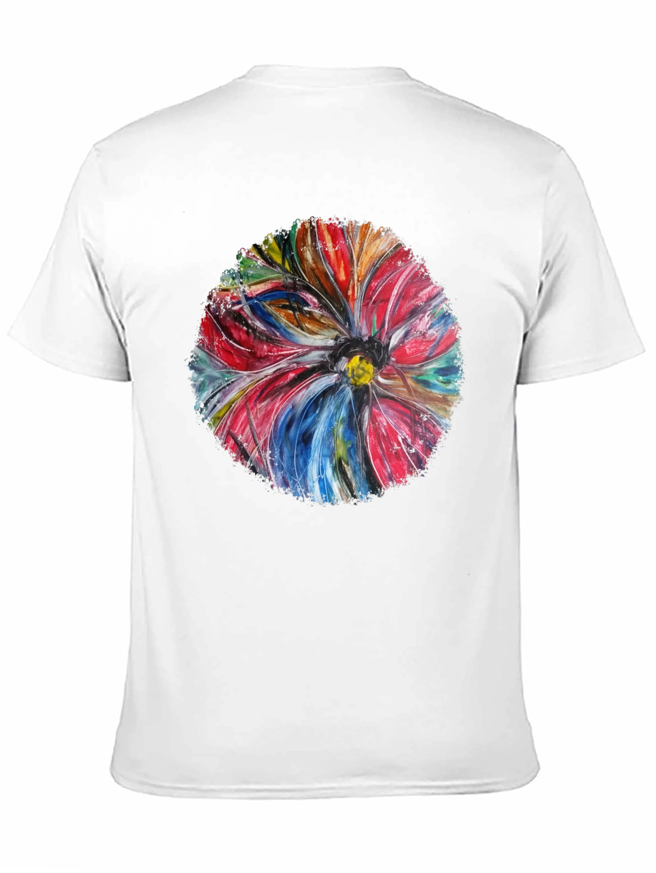 Abstract Flower Art Black T-Shirt