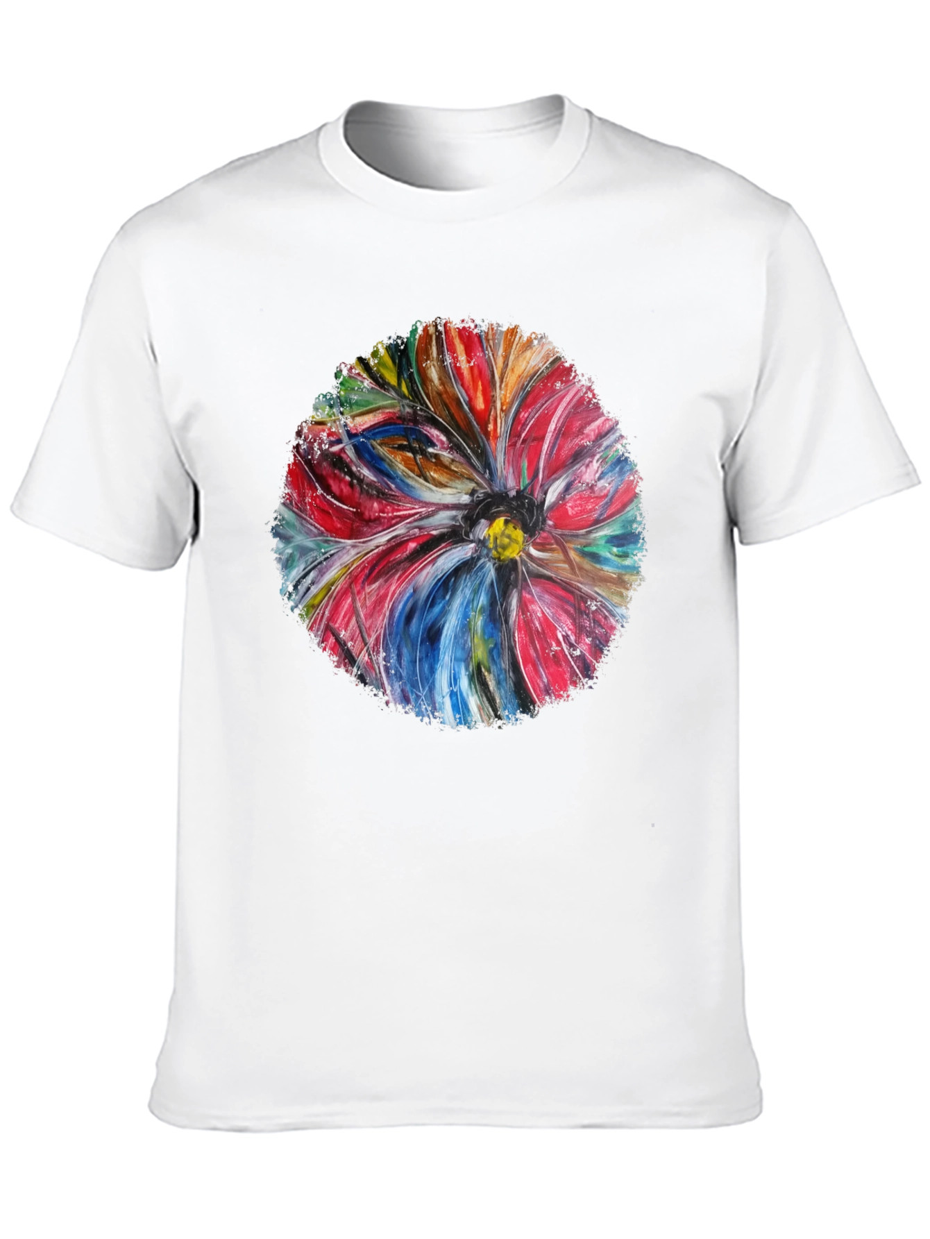 Abstract Flower Art Black T-Shirt