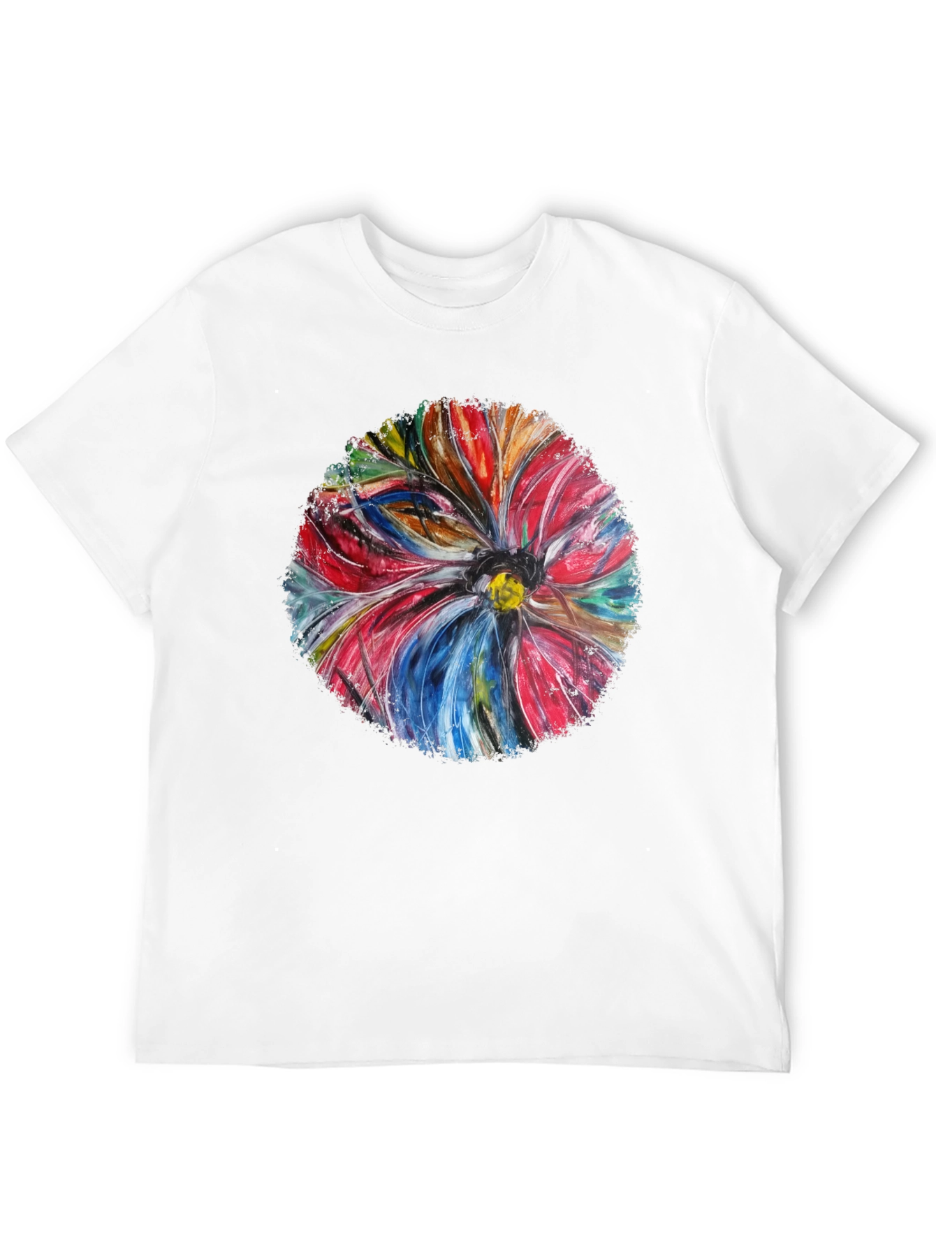 Abstract Flower Art Black T-Shirt