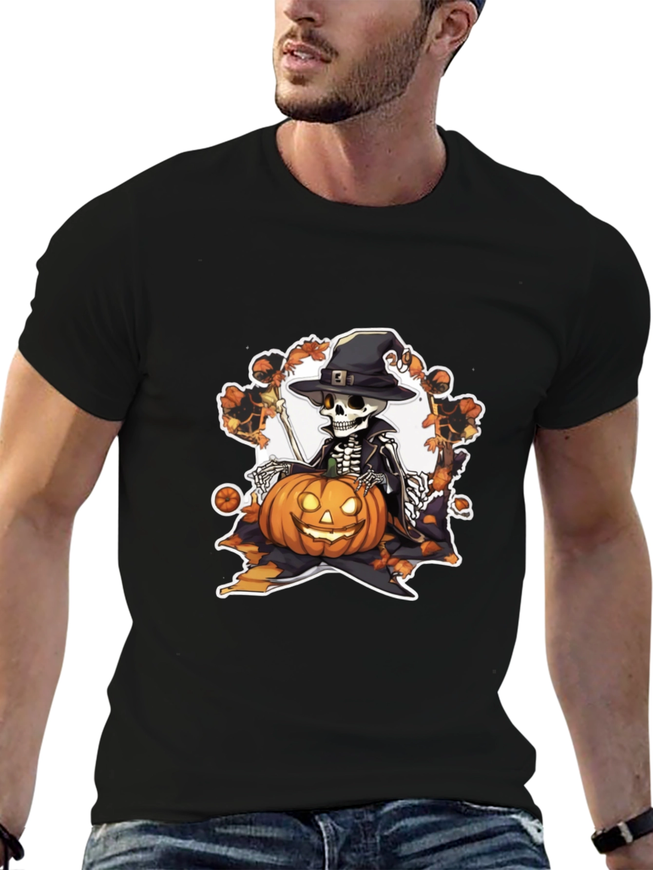 Halloween Skeleton Pumpkin T-Shirt