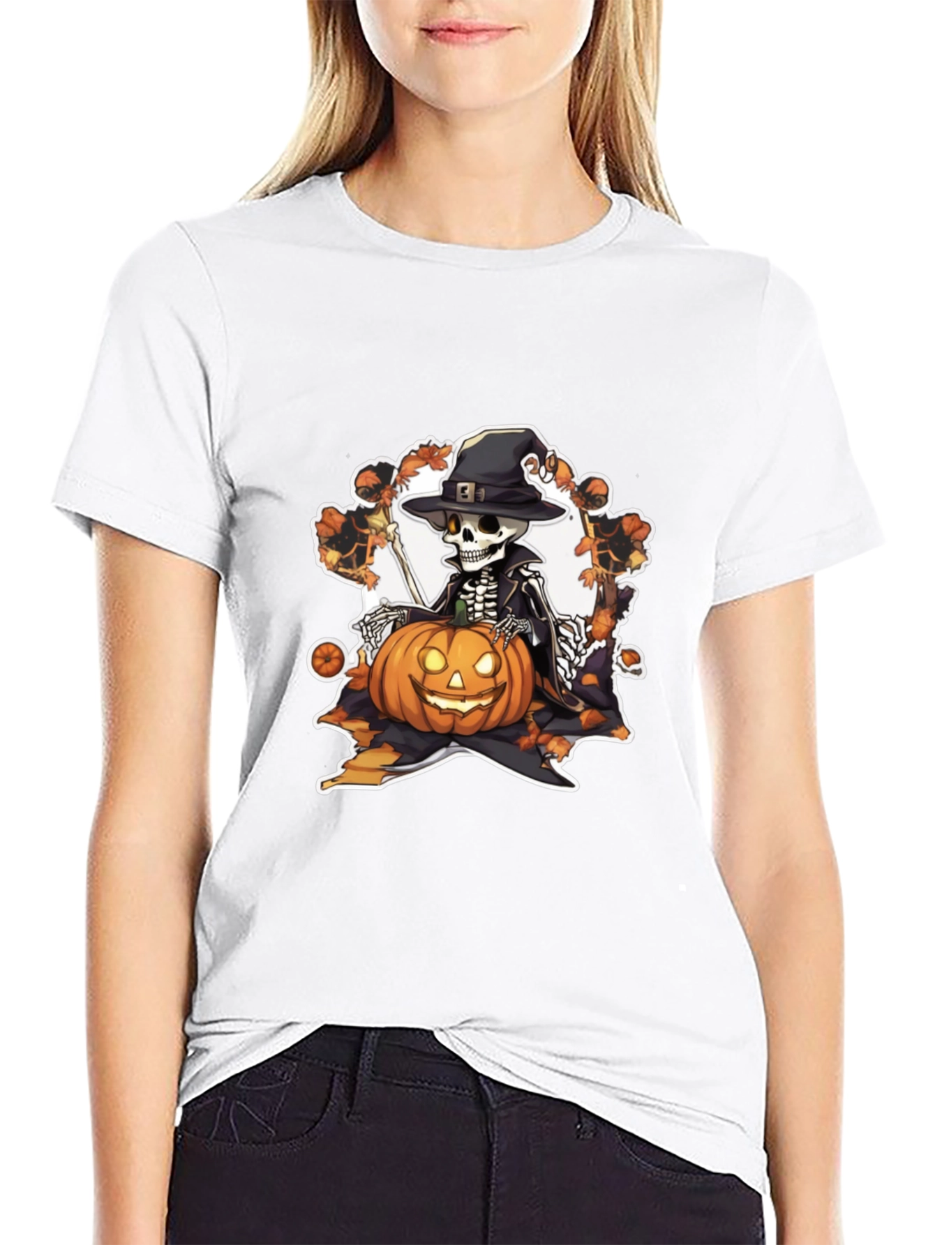 Halloween Skeleton Pumpkin T-Shirt
