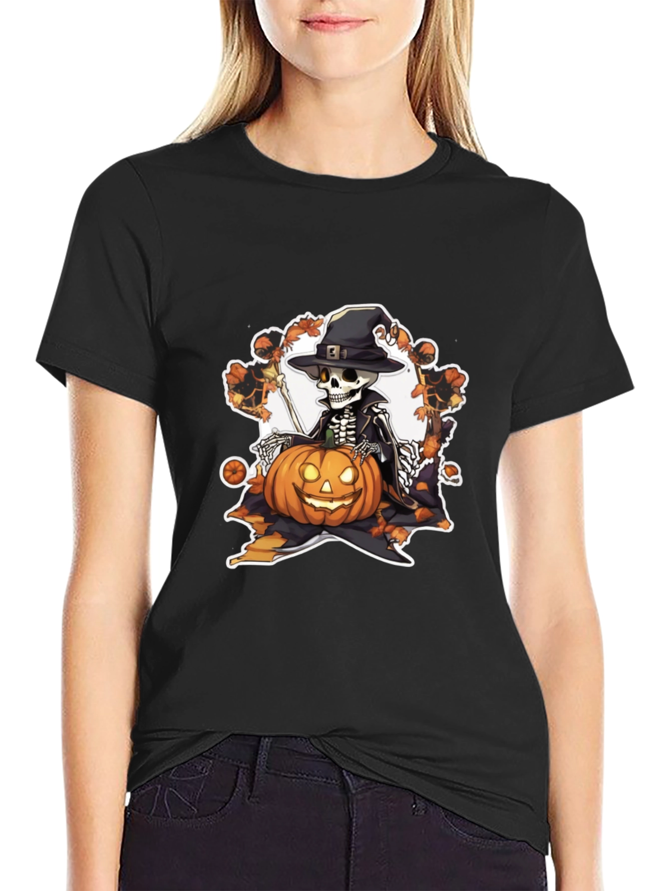 Halloween Skeleton Pumpkin T-Shirt