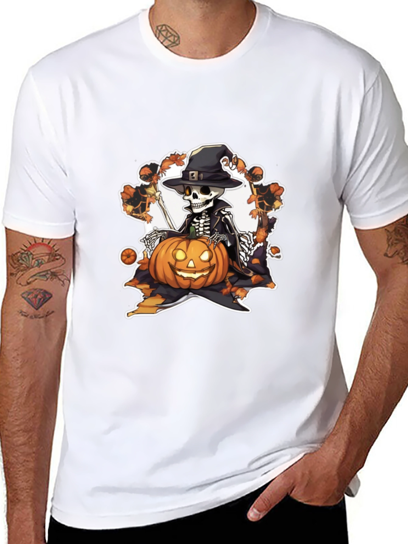 Halloween Skeleton Pumpkin T-Shirt