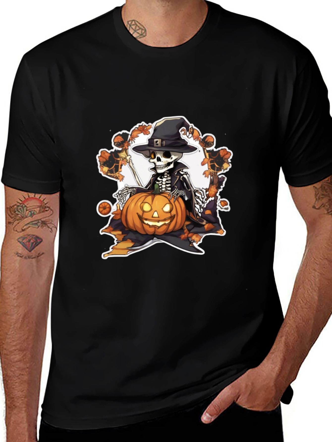 Halloween Skeleton Pumpkin T-Shirt