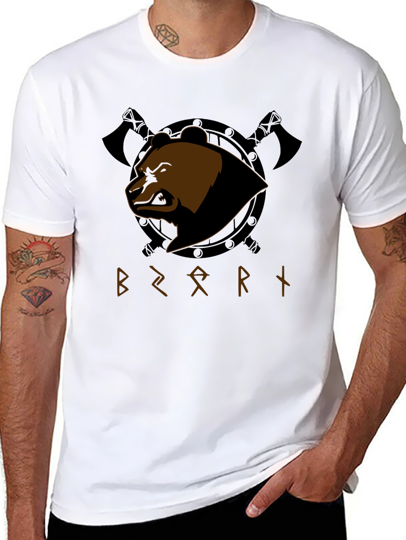 Berserk Bear Viking Axe T-Shirt