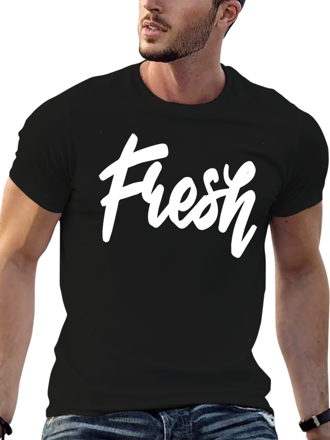 Fresh Graphic Print Black T-Shirt