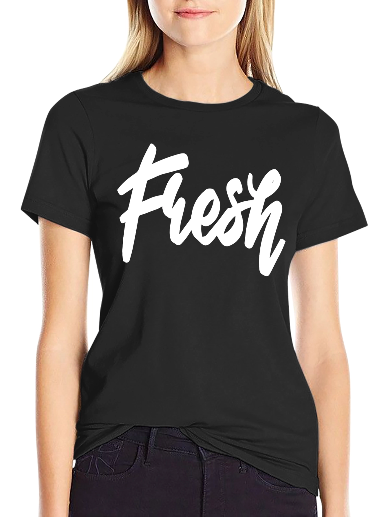 Fresh Graphic Print Black T-Shirt
