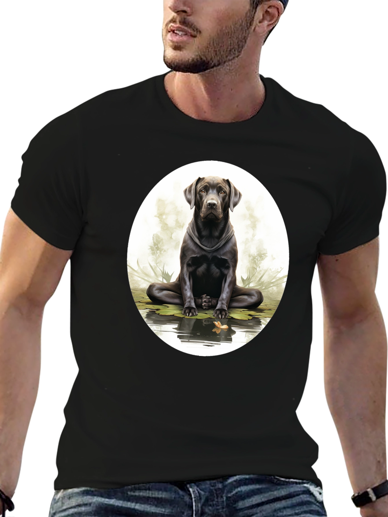 Zen Labrador Black T-Shirt