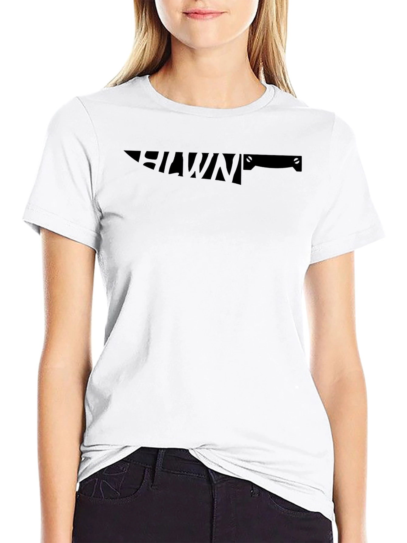 Black Graphic Tee - Knife Design