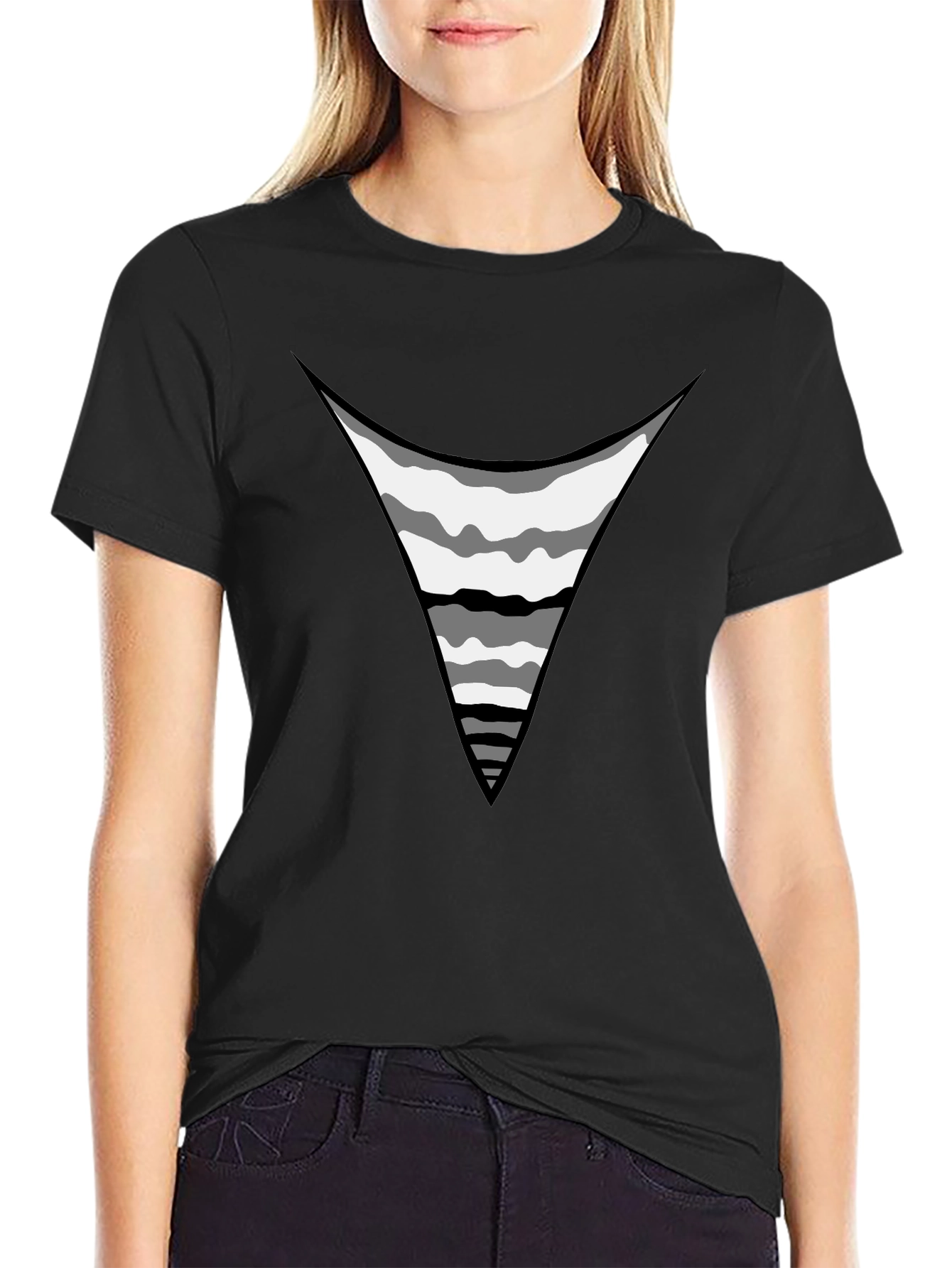 Mens Black Graphic Tee - Exposed Rib Cage Print