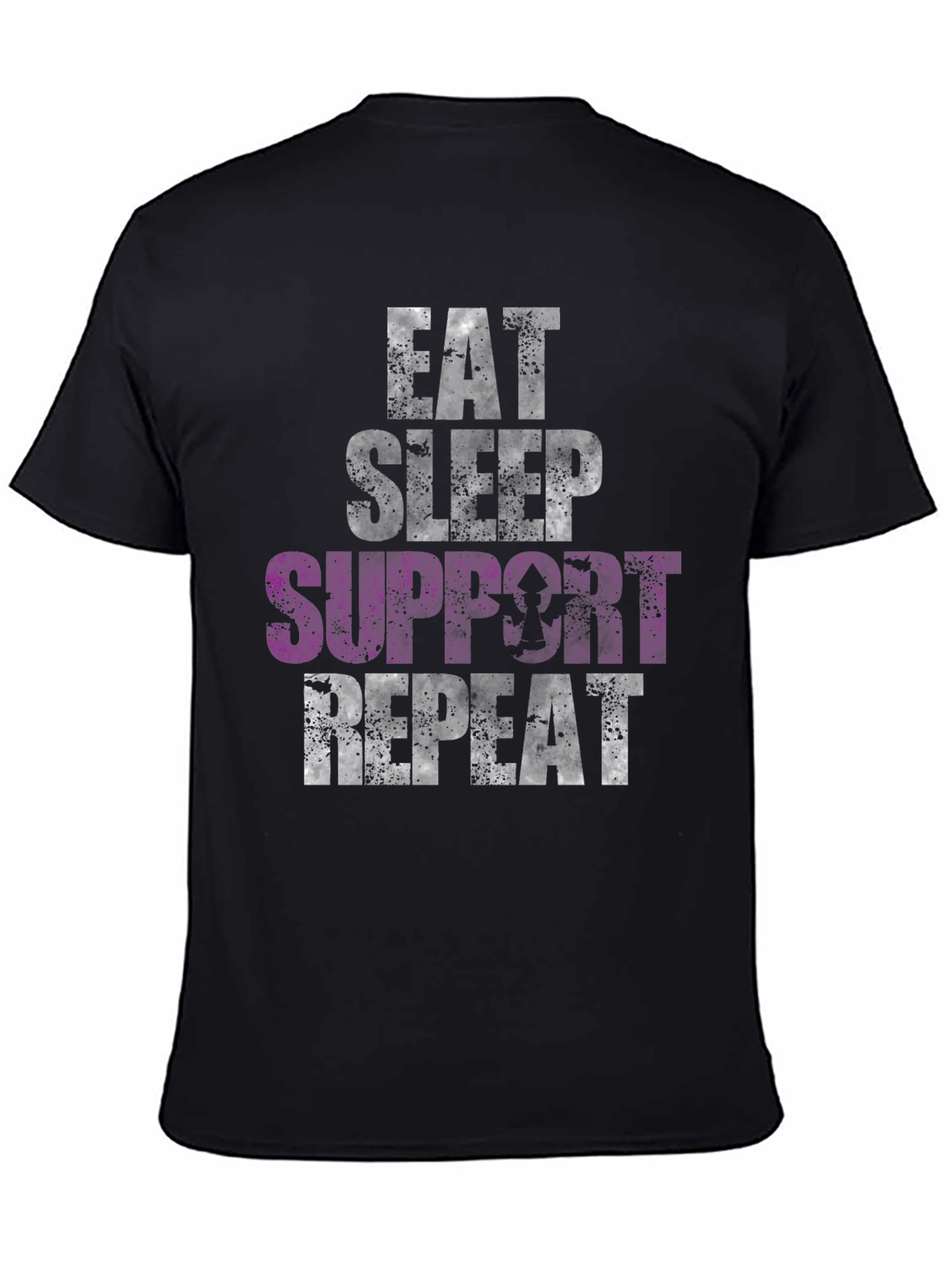 Eat Sleep Support Repeat Graphic Tee - Black