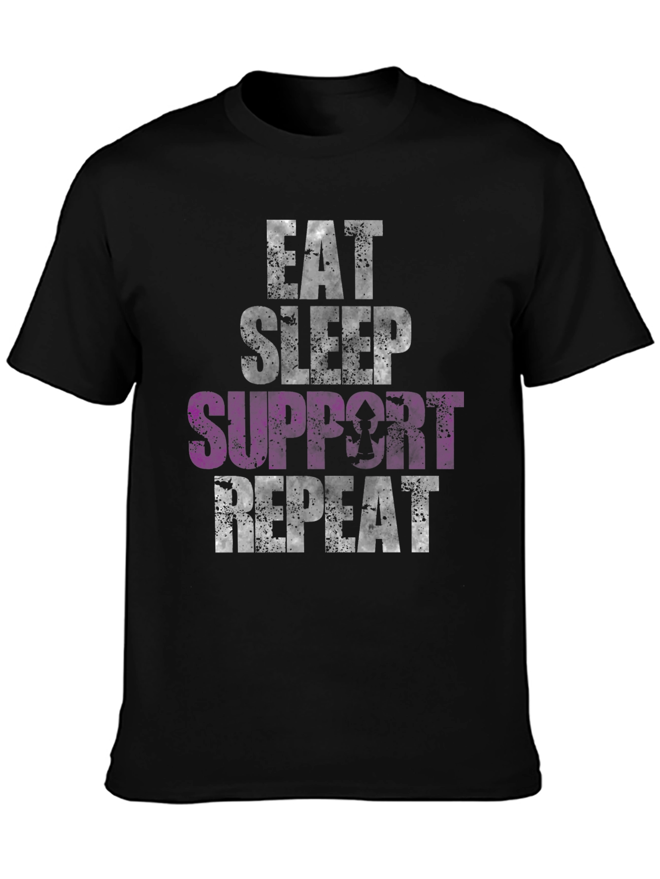Eat Sleep Support Repeat Graphic Tee - Black