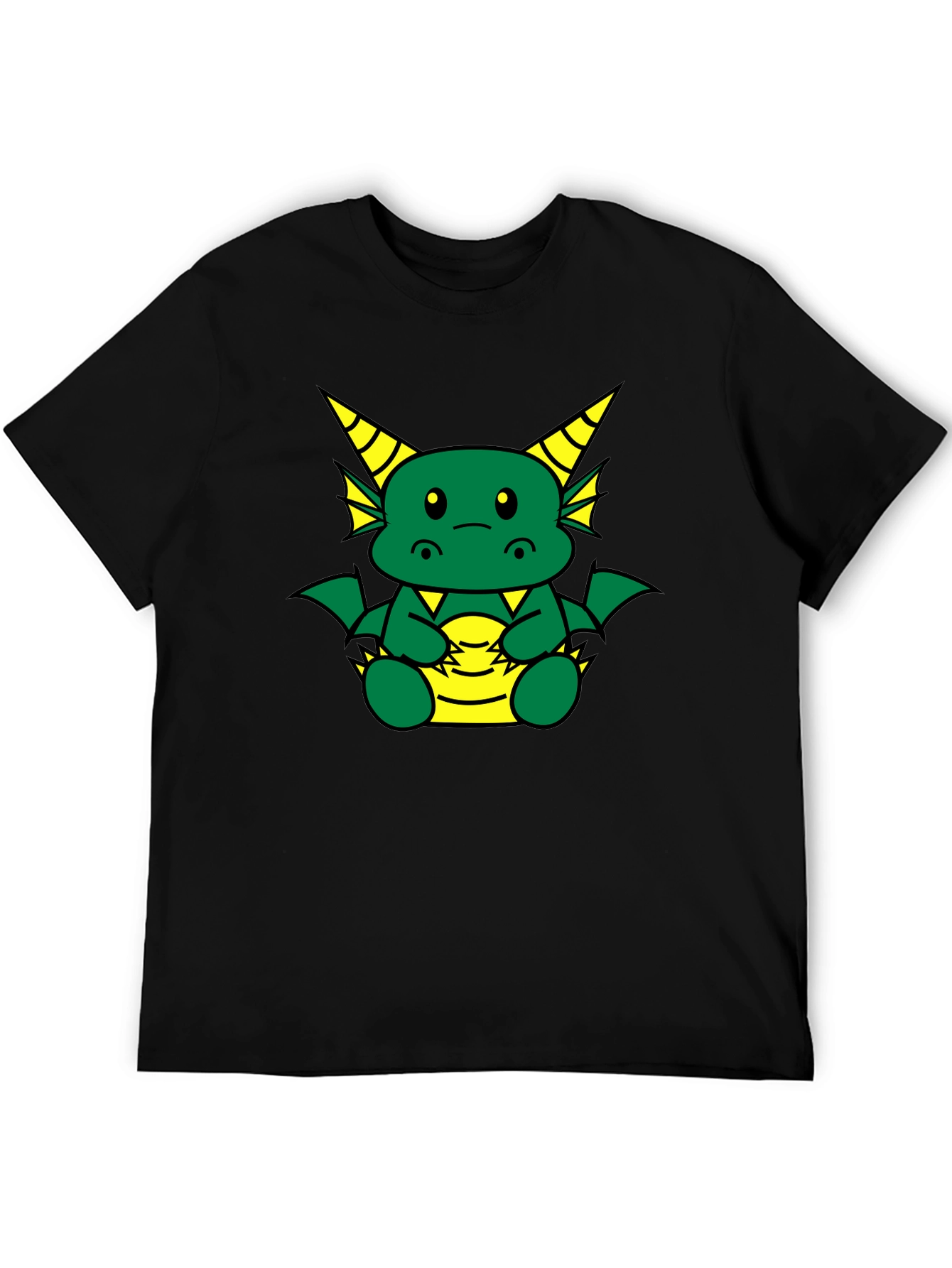 Cute Dragon Graphic T-Shirt - Black