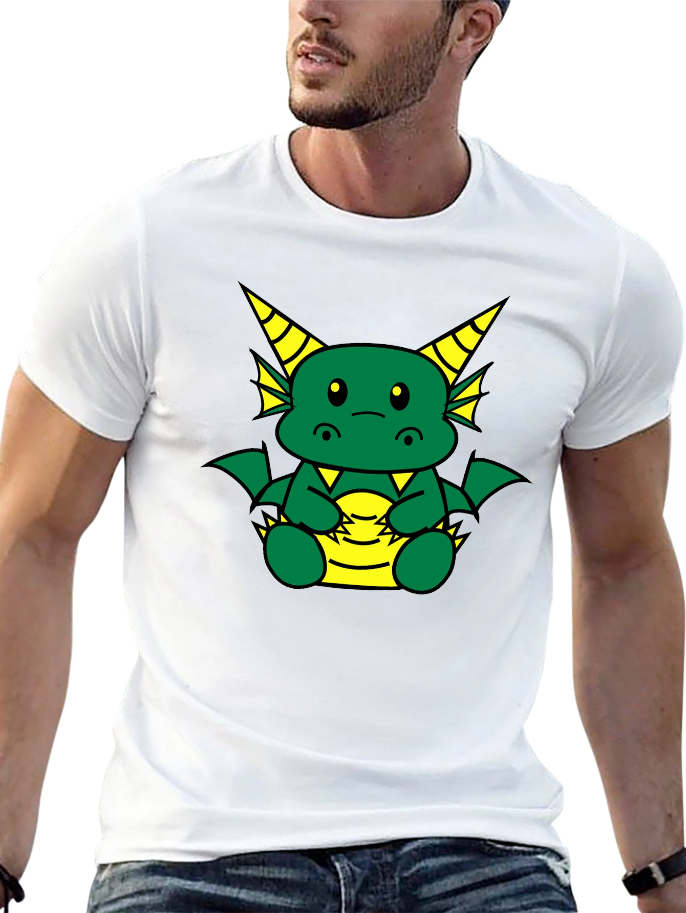 Cute Dragon Graphic T-Shirt - Black