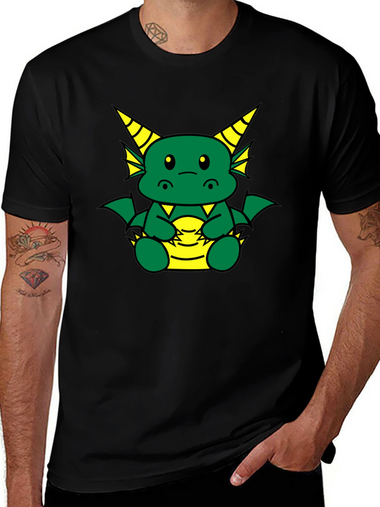 Cute Dragon Graphic T-Shirt - Black